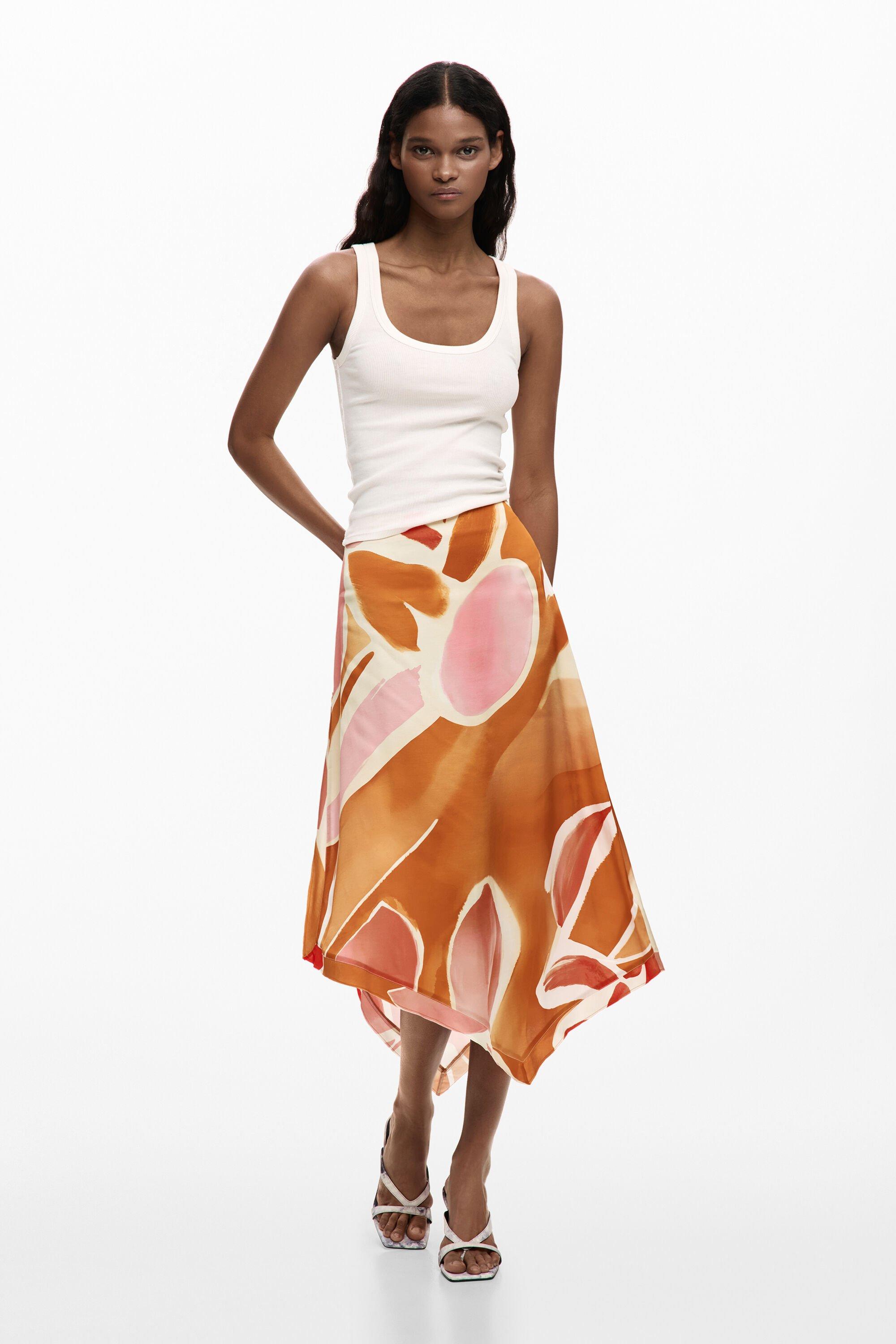 Asymmetrical petal skirt by DESIGUAL