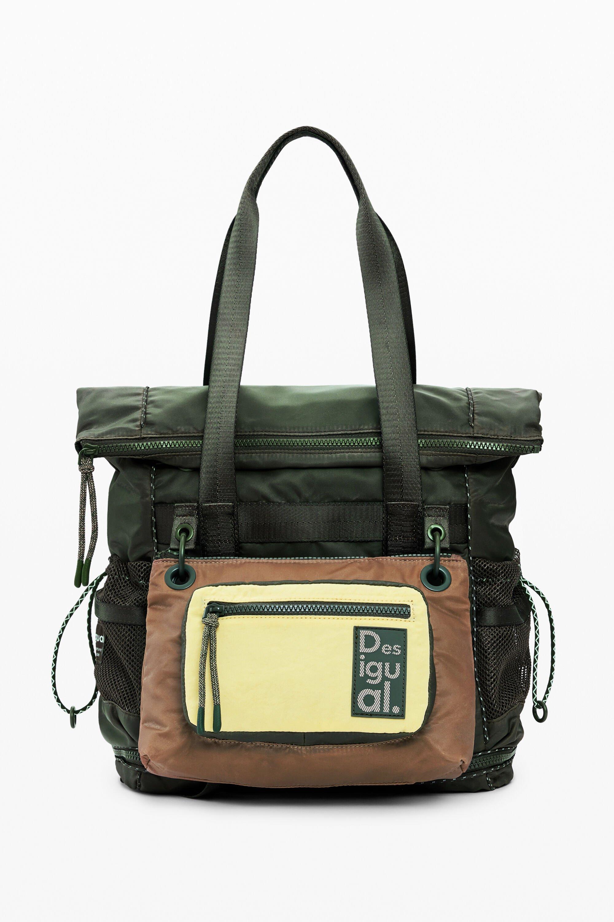 Bicolor waxed voyager backpack by DESIGUAL
