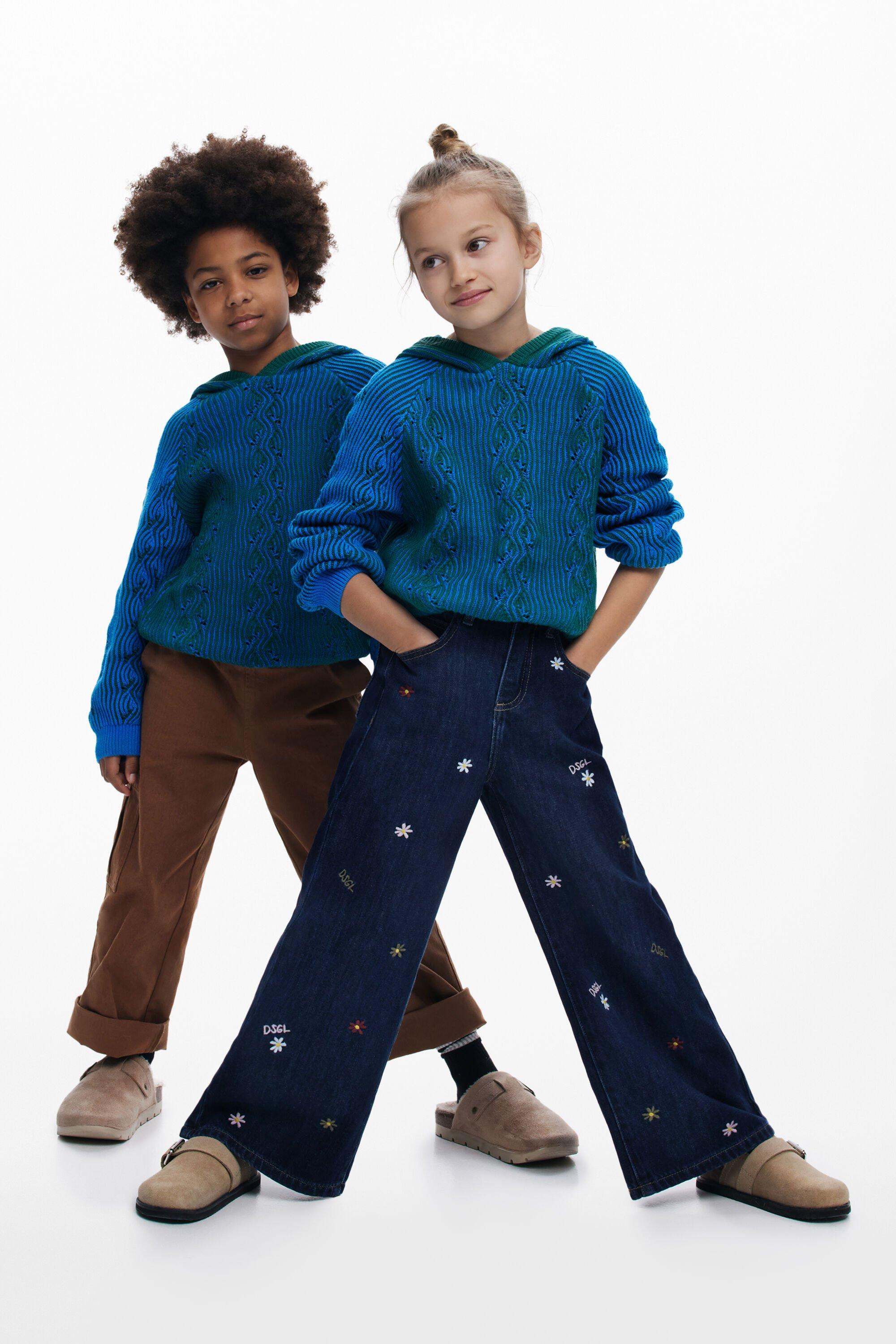 Blue hoodied sweater by DESIGUAL