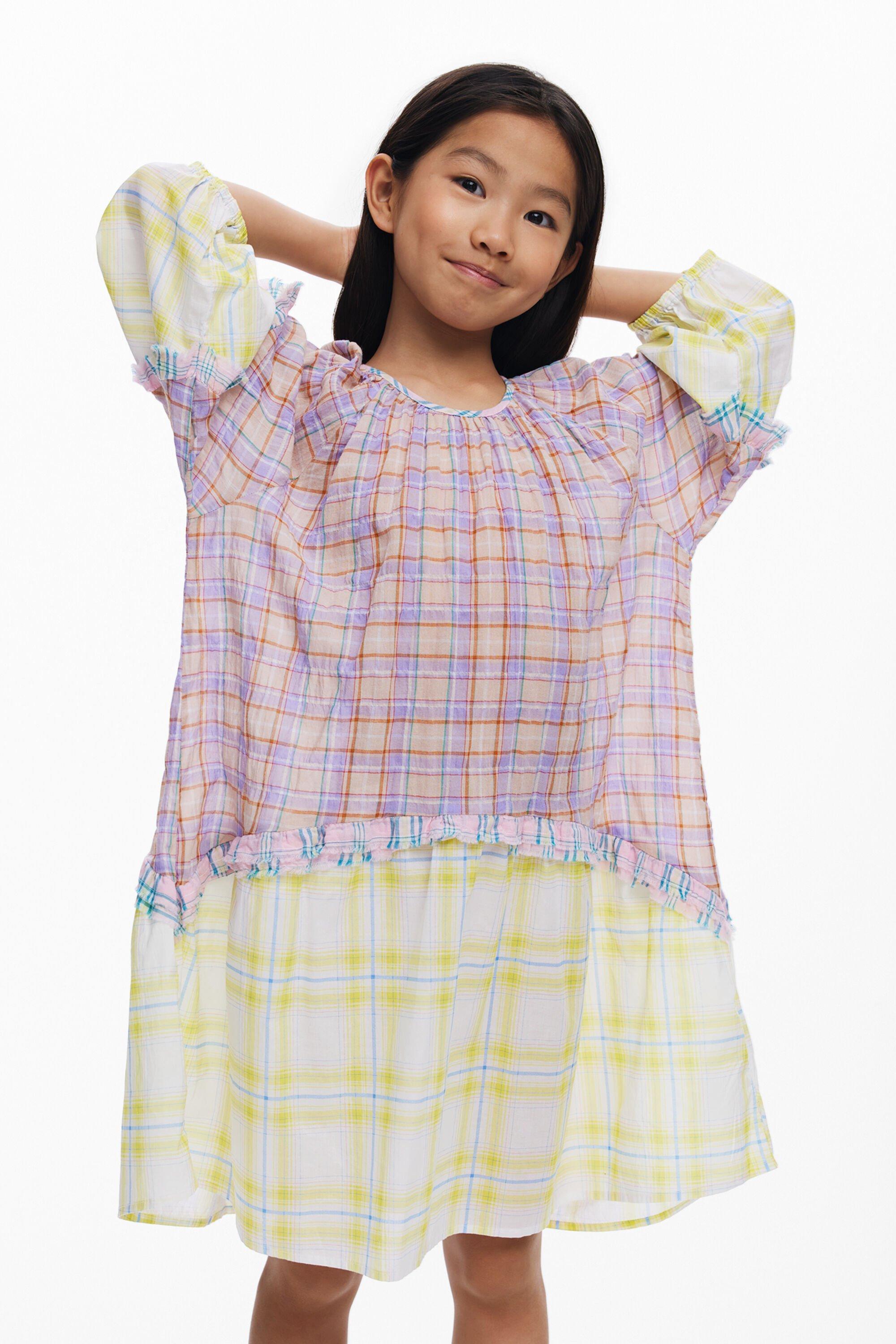 Checked ruffle check dress by DESIGUAL