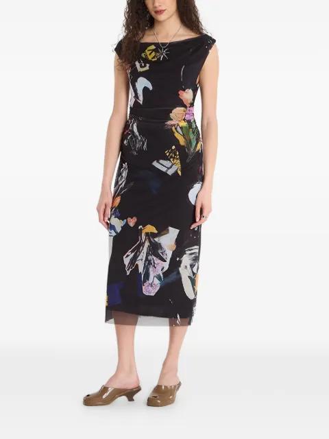 Collage graphic-print midi dress by DESIGUAL