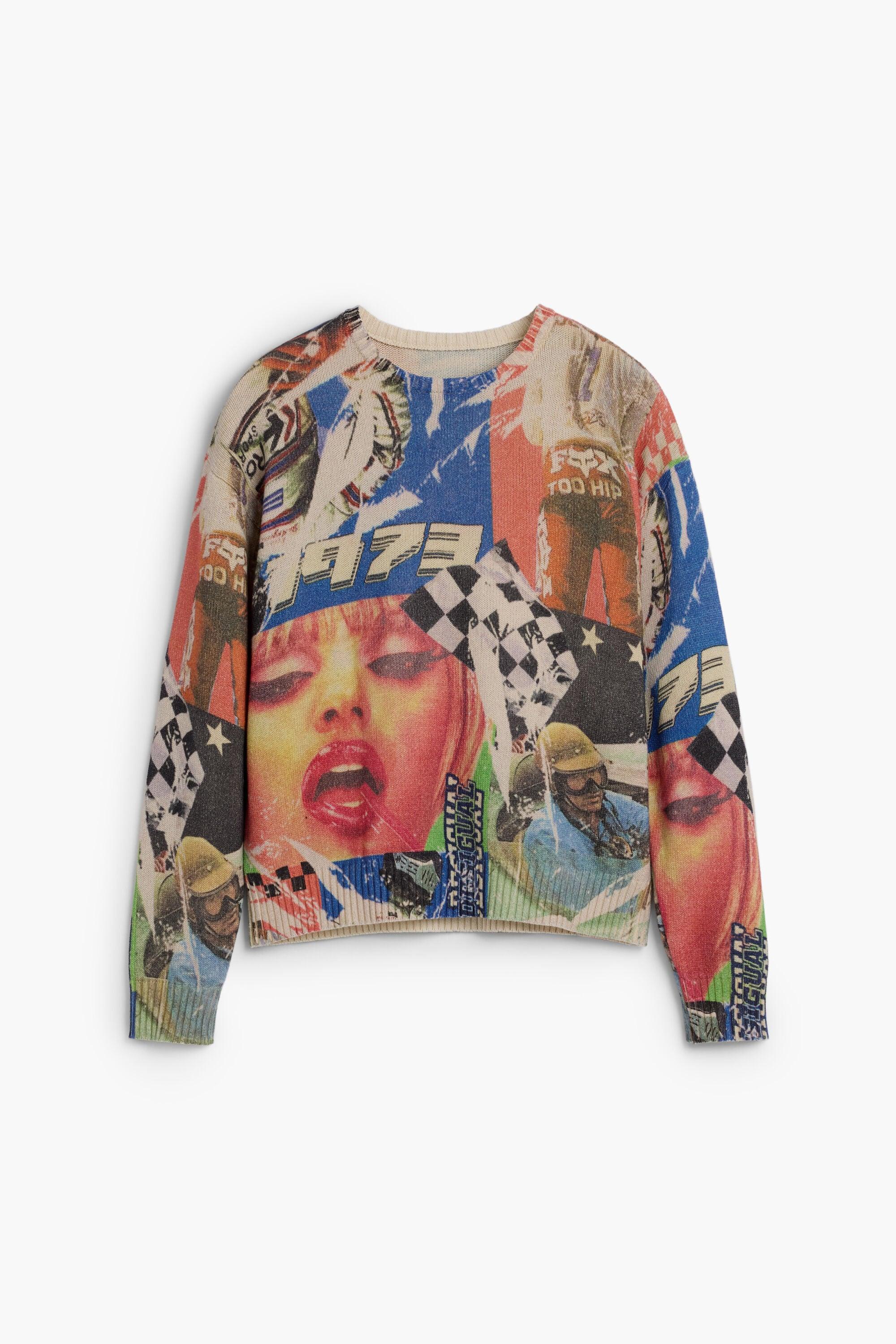 Collage print sweater by DESIGUAL