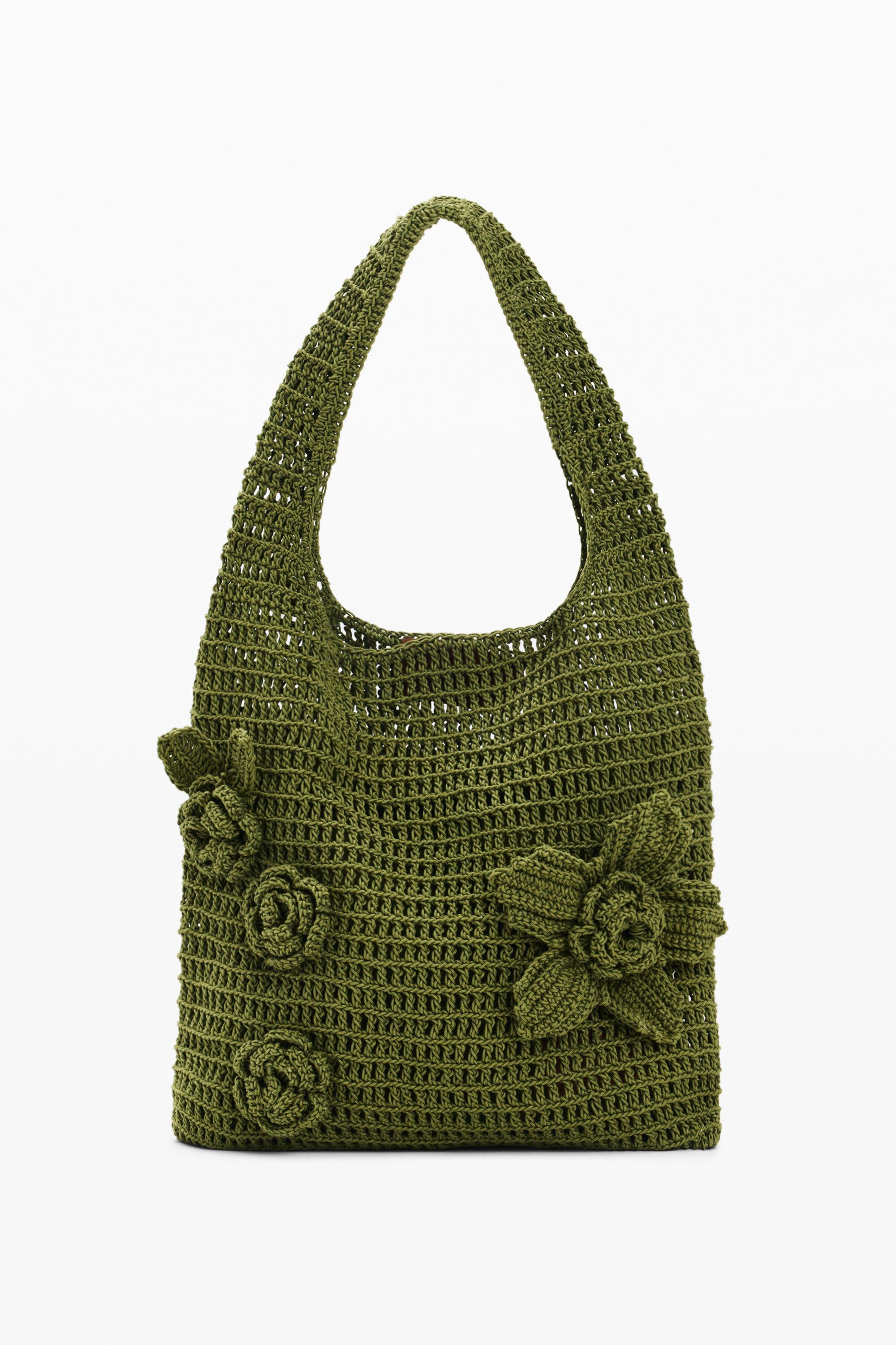 Crochet bag with flowers by DESIGUAL