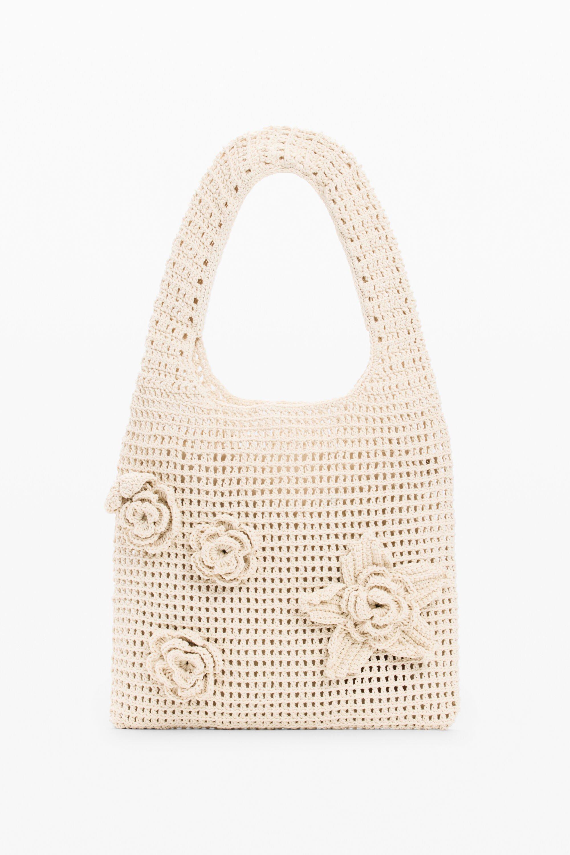 Crochet bag with flowers by DESIGUAL
