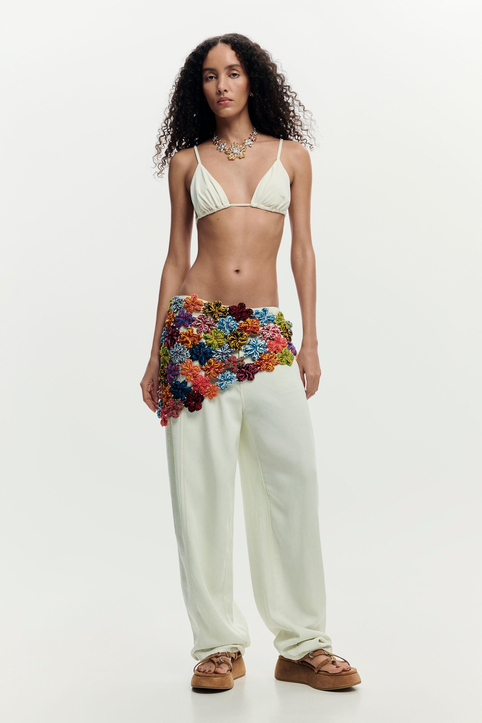 Crochet flower pareo by DESIGUAL