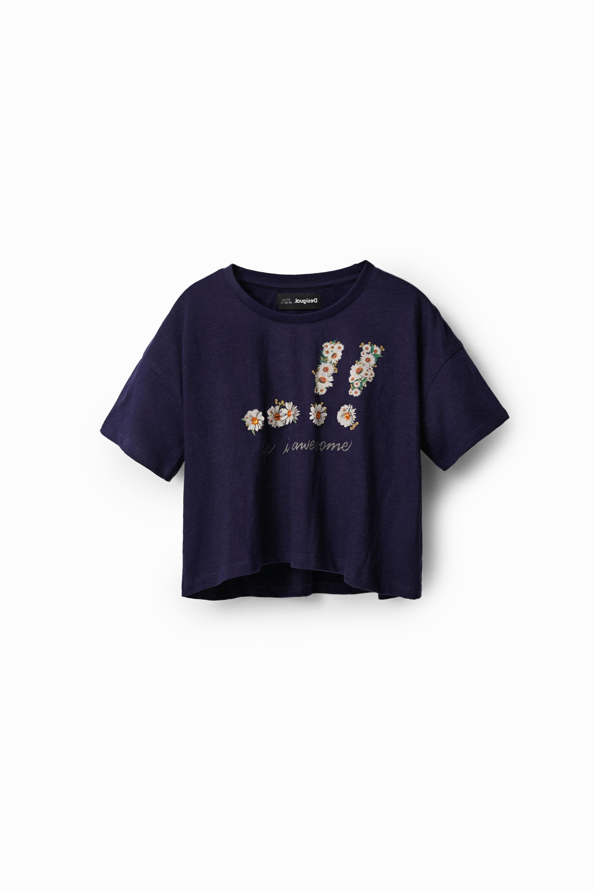 Cropped daisy T-shirt by DESIGUAL