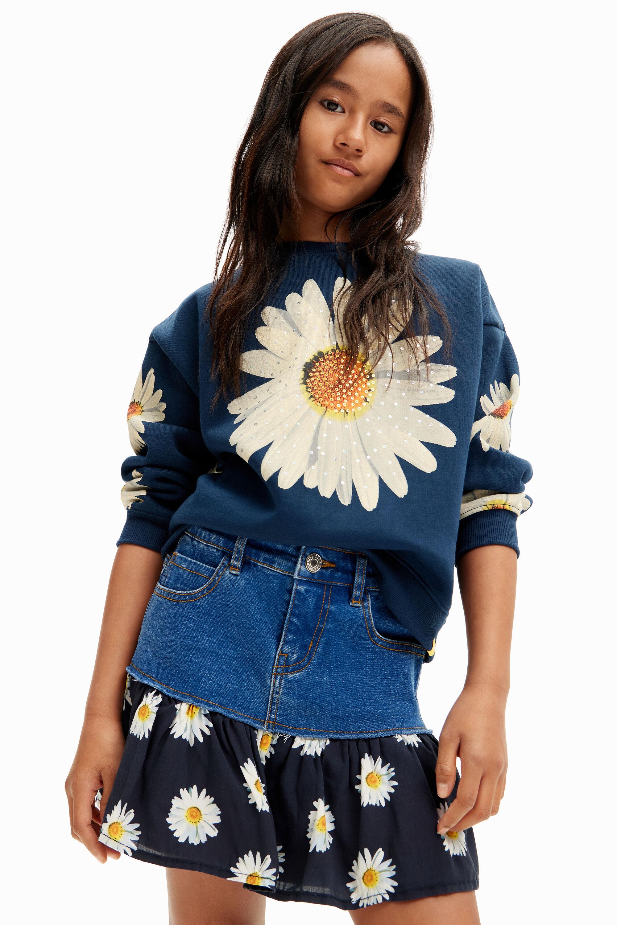 Daisy ruffle denim mini skirt by DESIGUAL