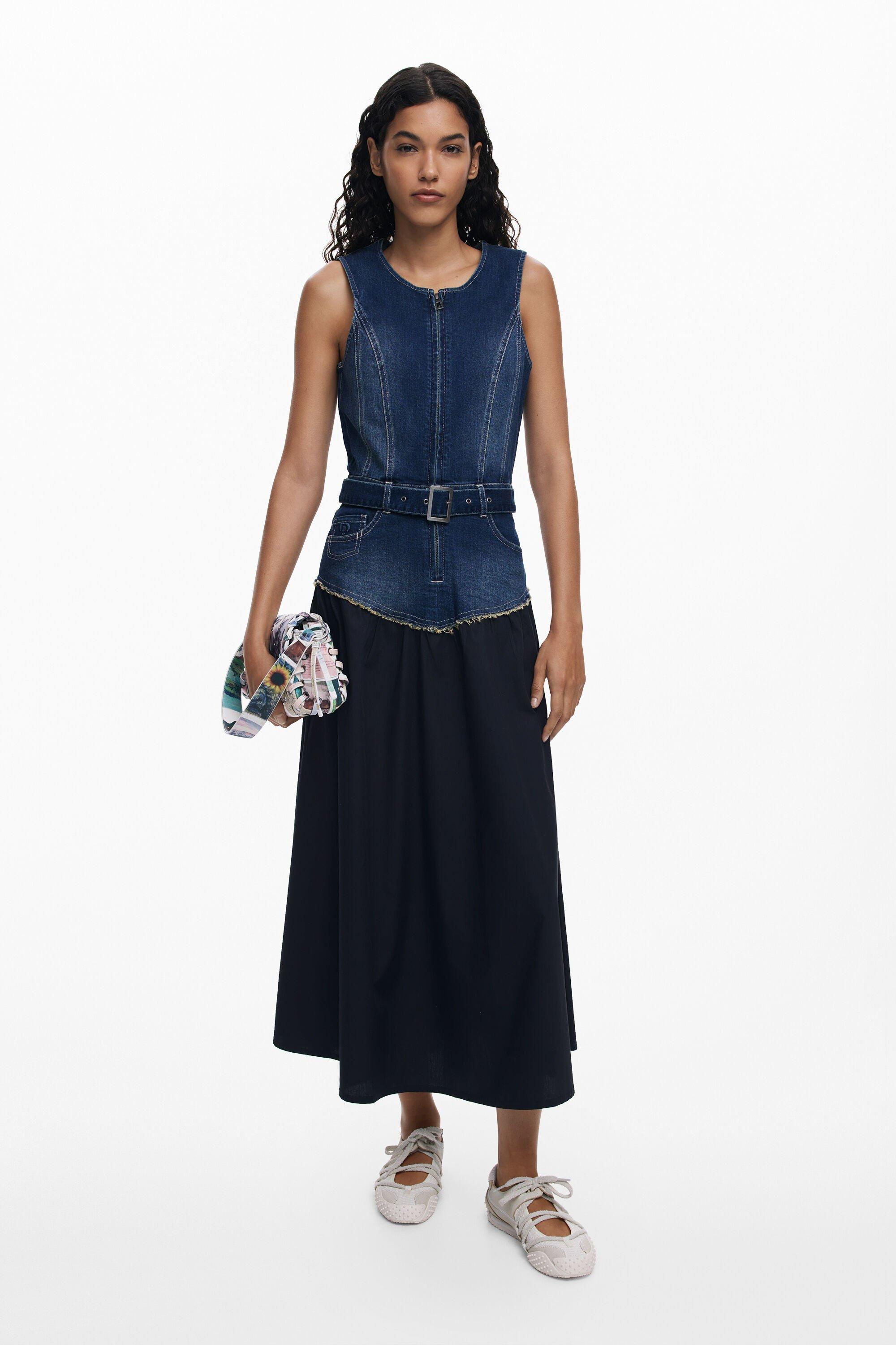 Denim combined dress by DESIGUAL