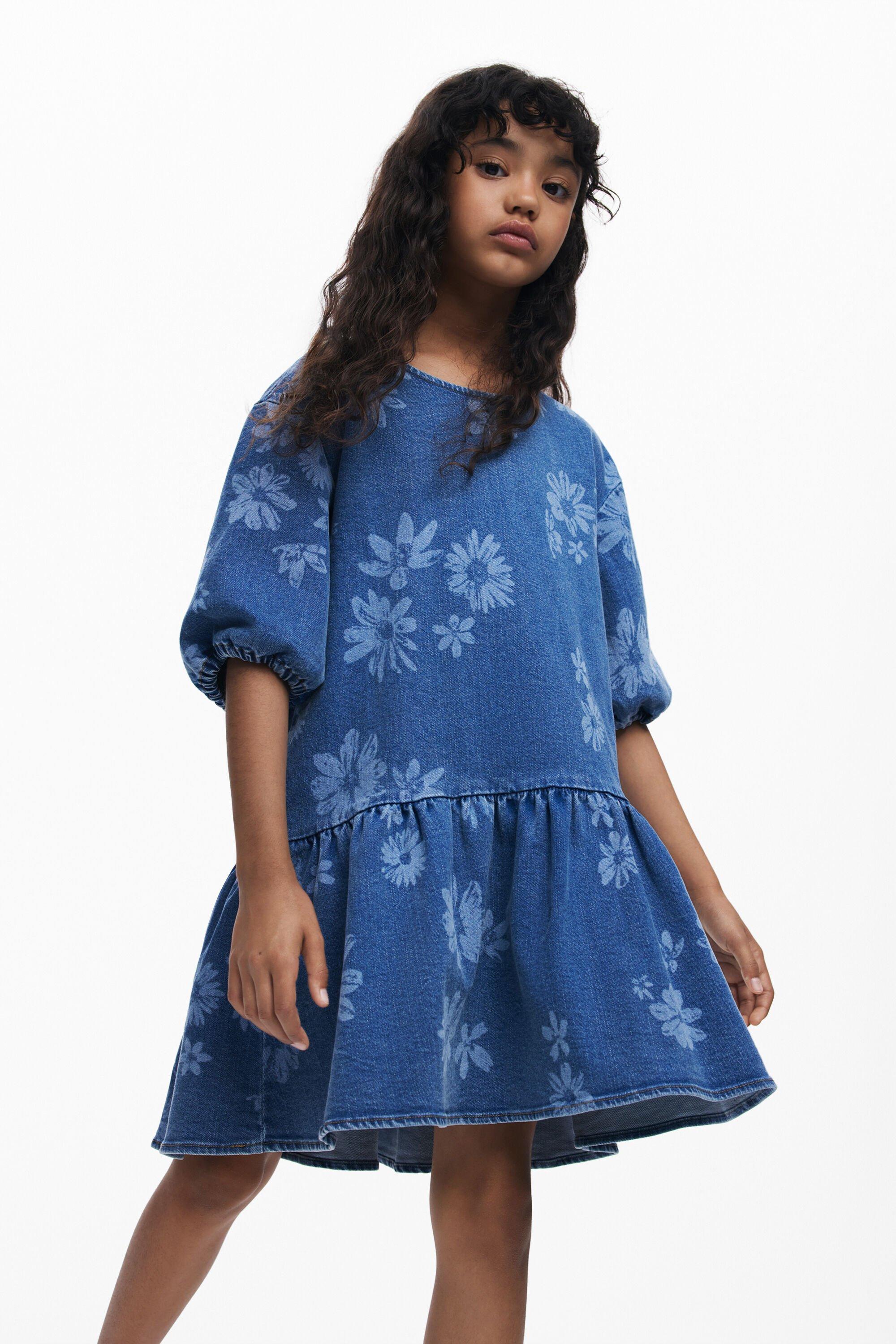 Denim floral dress by DESIGUAL