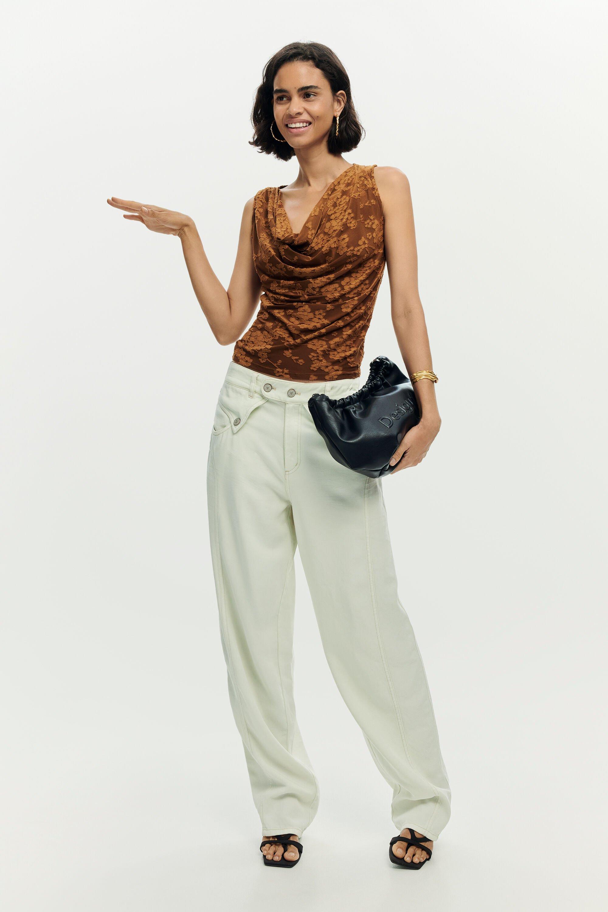 Draped sleeveless t-shirt by DESIGUAL