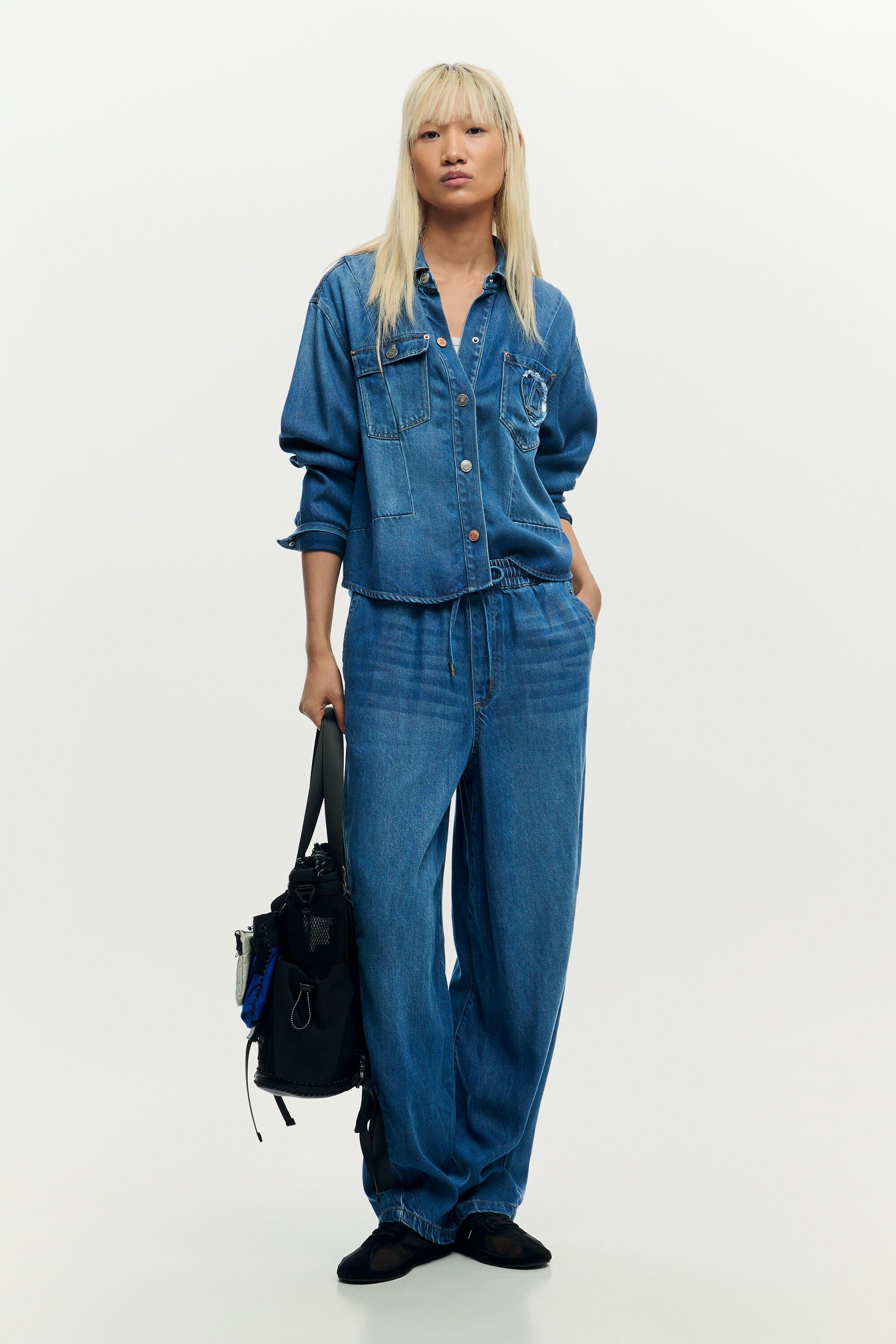 Elastic long denim trousers by DESIGUAL