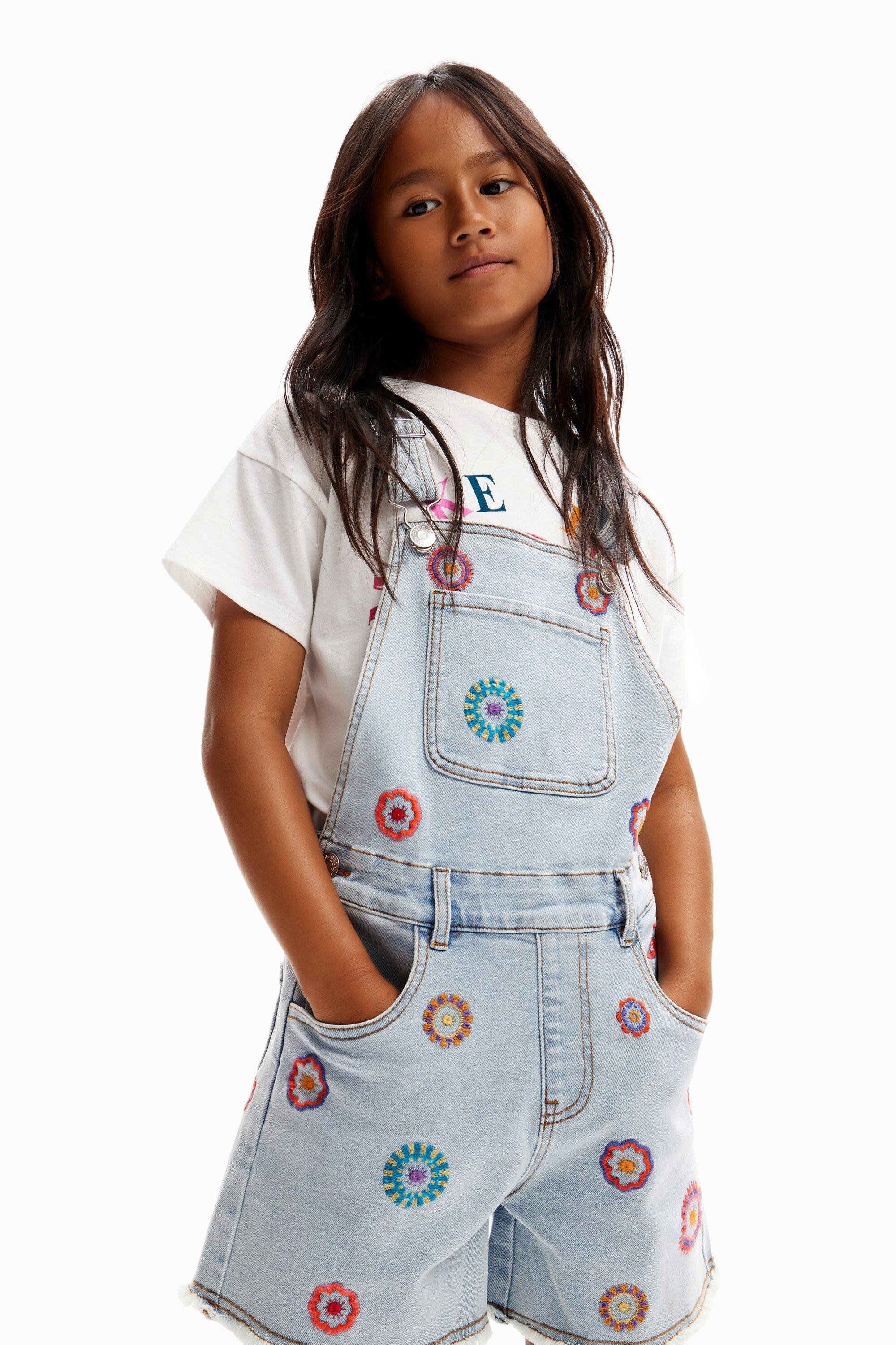 Embroidered denim dungarees by DESIGUAL