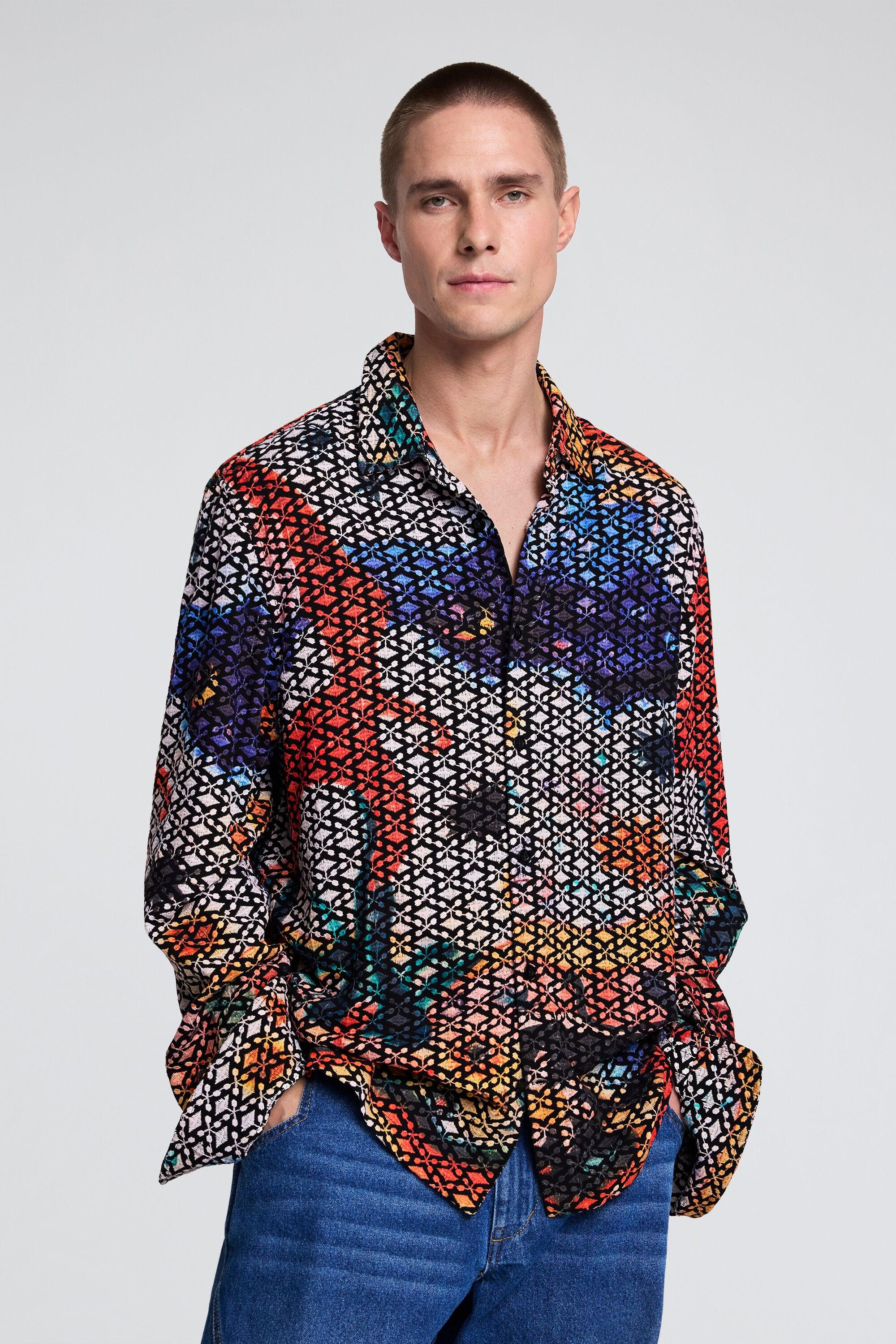 Embroidered printed shirt by DESIGUAL