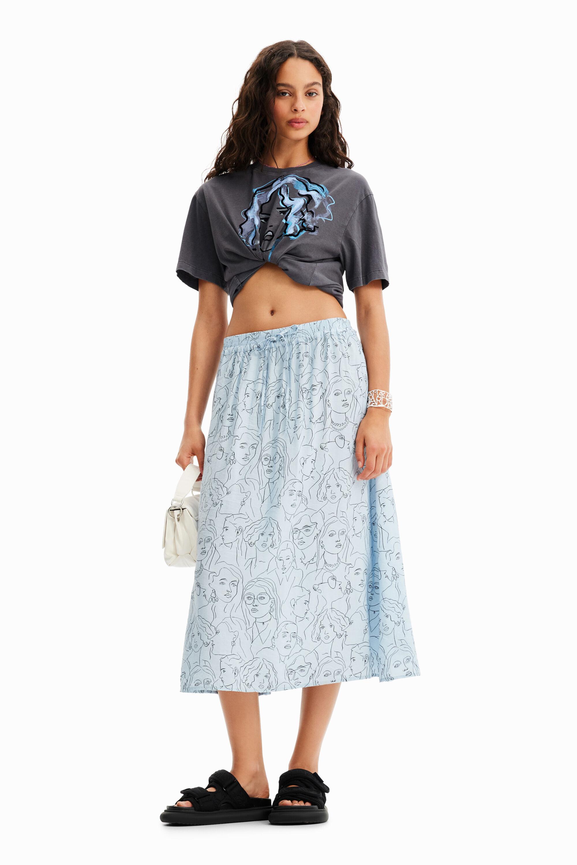 Faces midi skirt by DESIGUAL