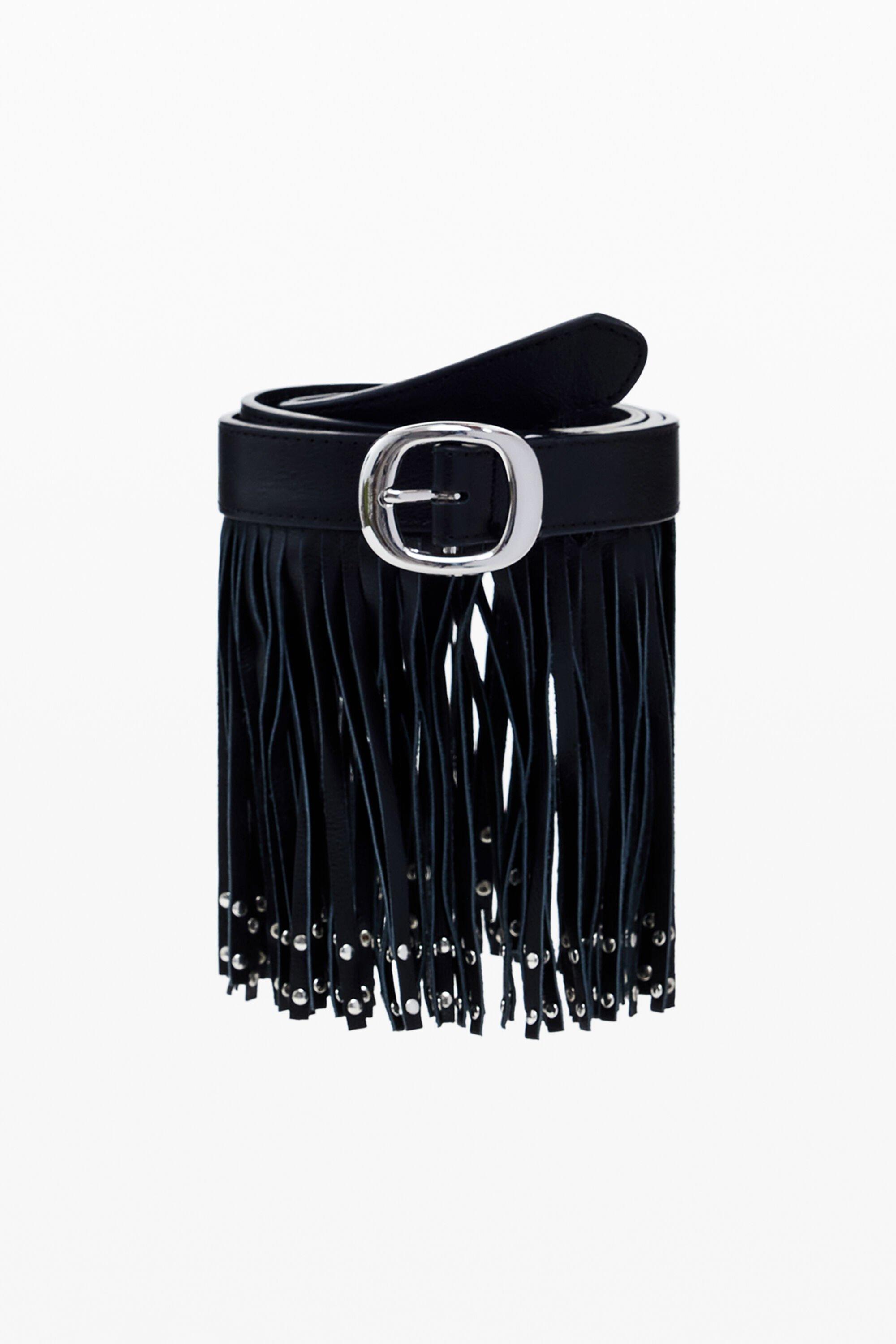 Faux leather fringe belt by DESIGUAL