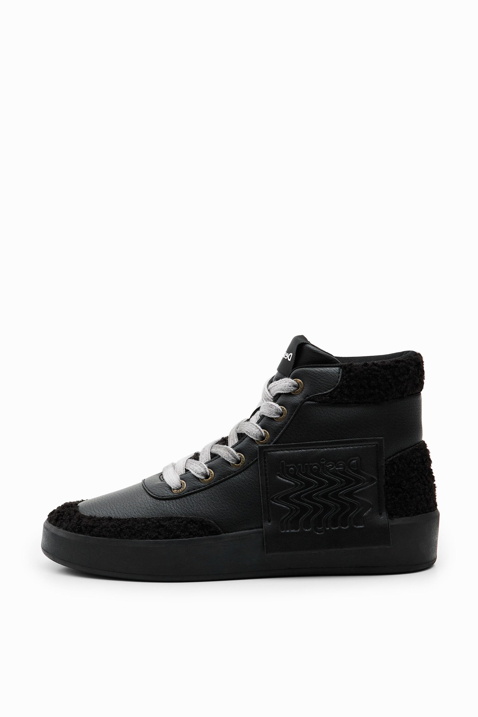 Faux-sheepskin high-top sneakers by DESIGUAL