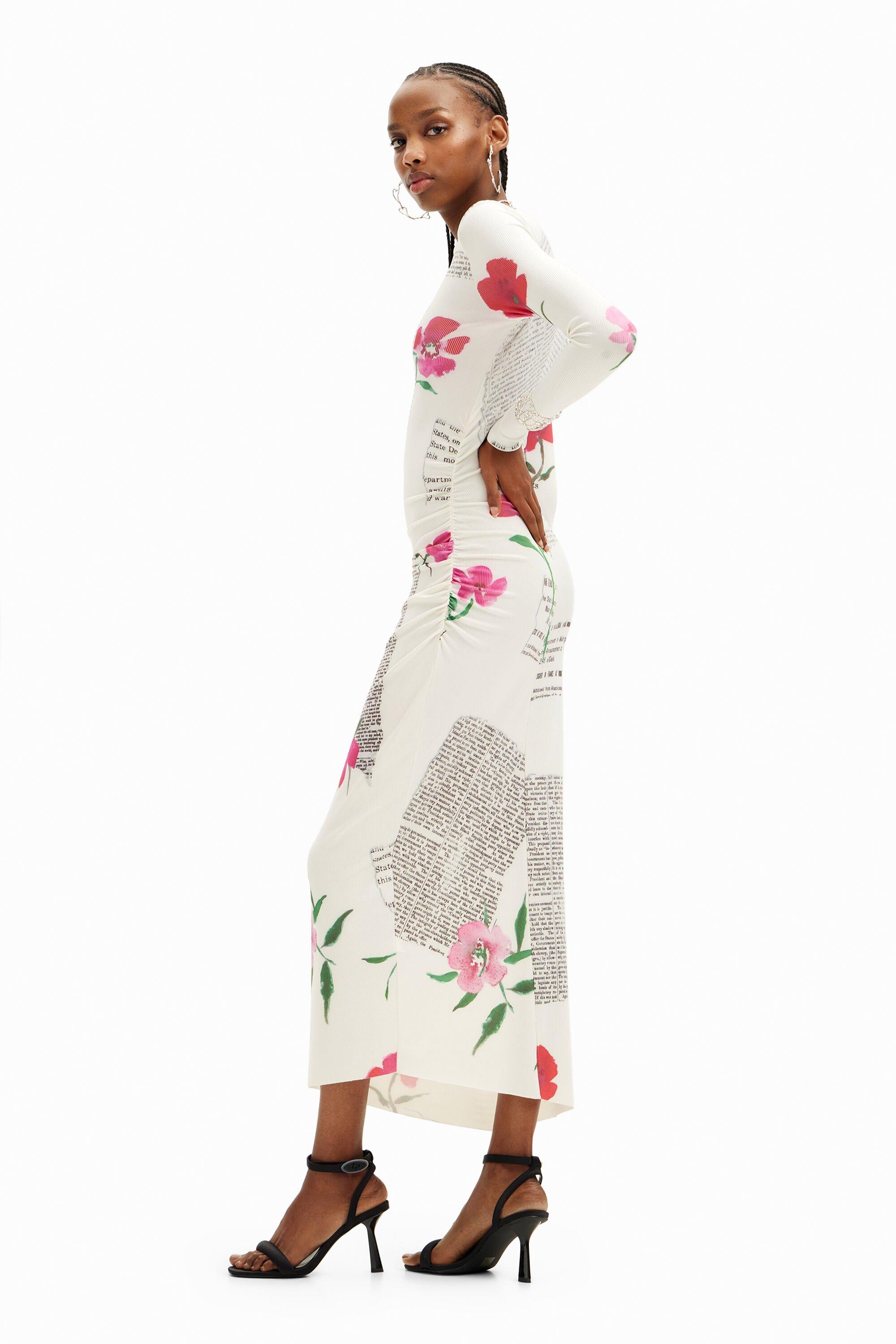 Fitted text midi dress by DESIGUAL