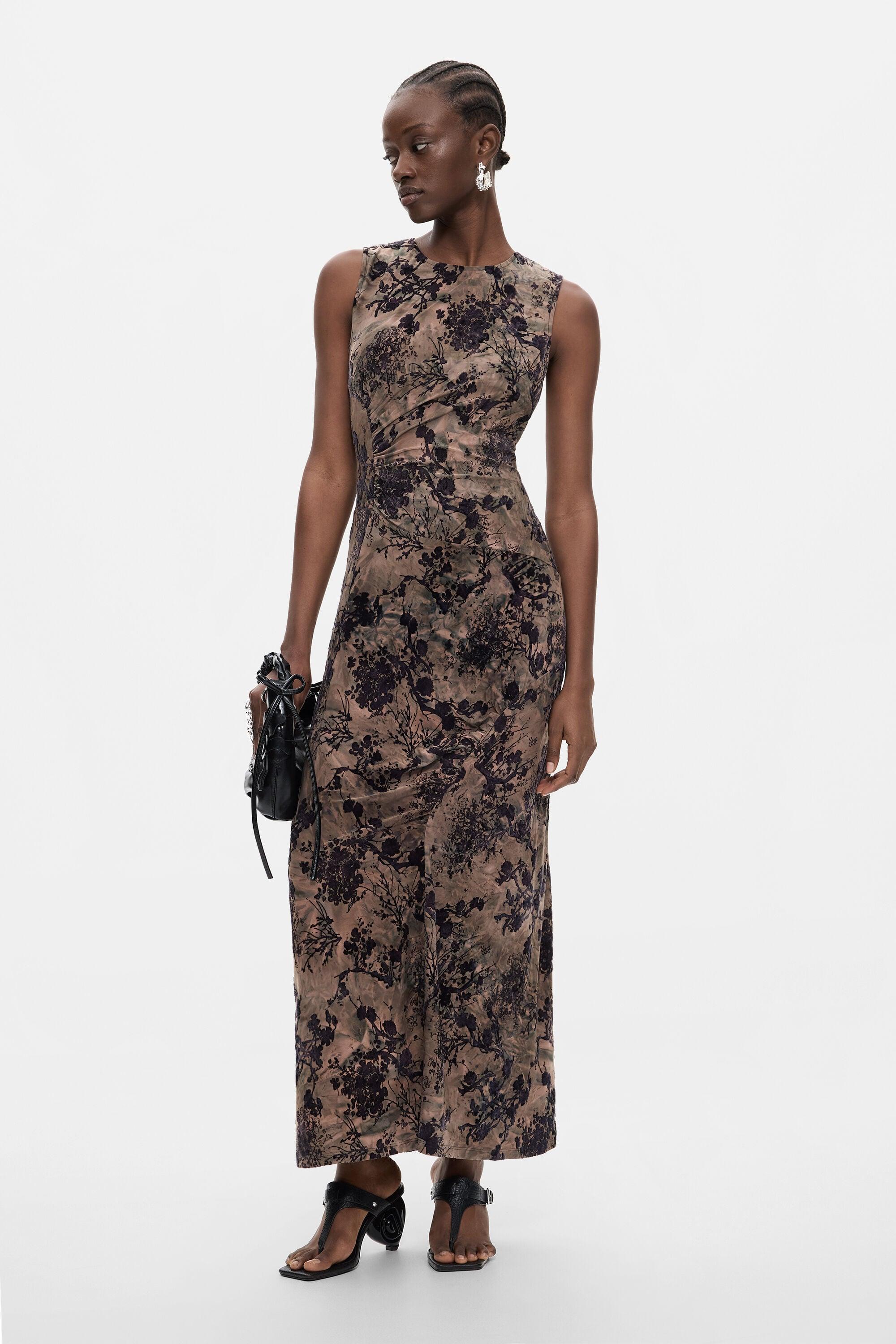 Flocked Long Dress by DESIGUAL