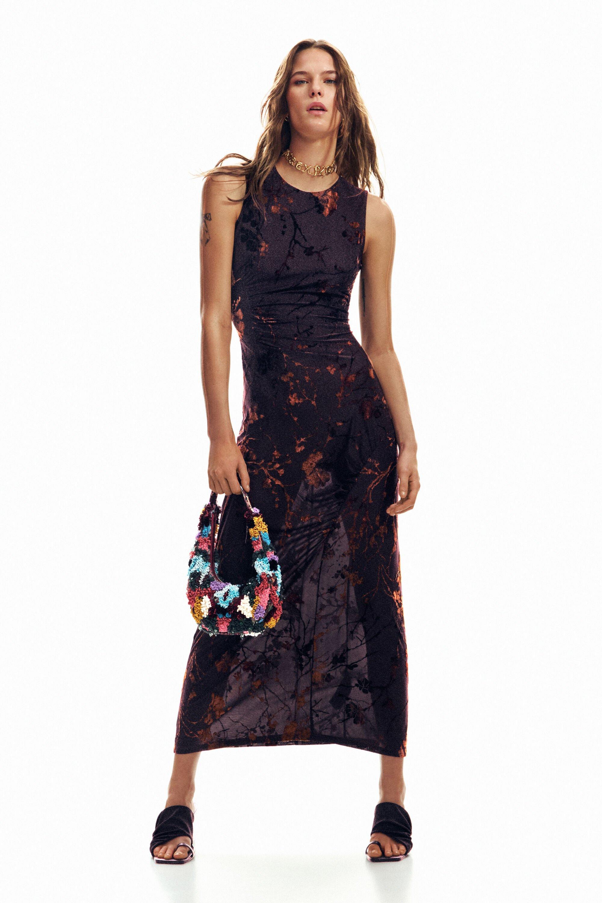 Flocked midi dress by DESIGUAL
