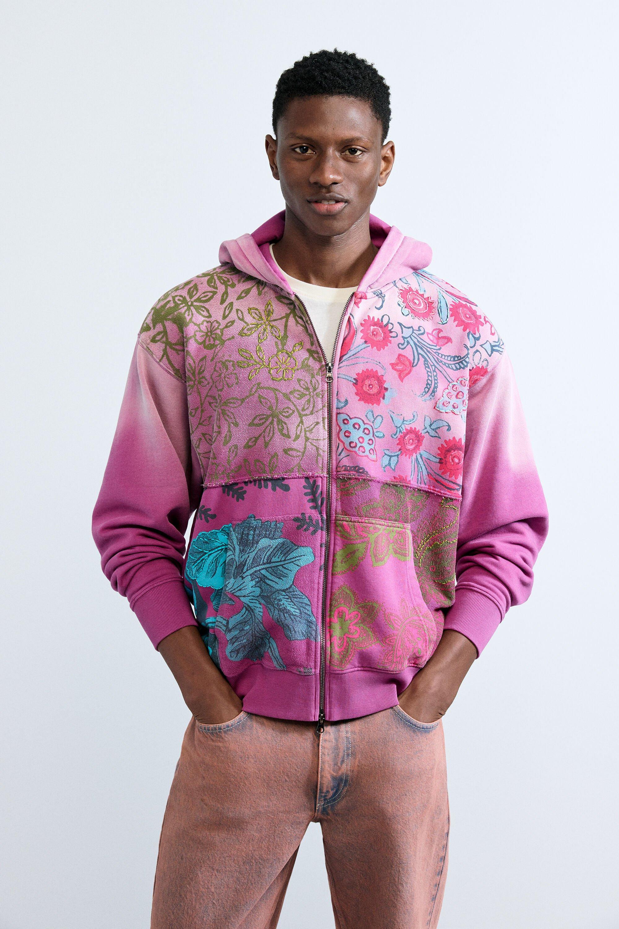 Floral Zipper Sweatshirt by DESIGUAL