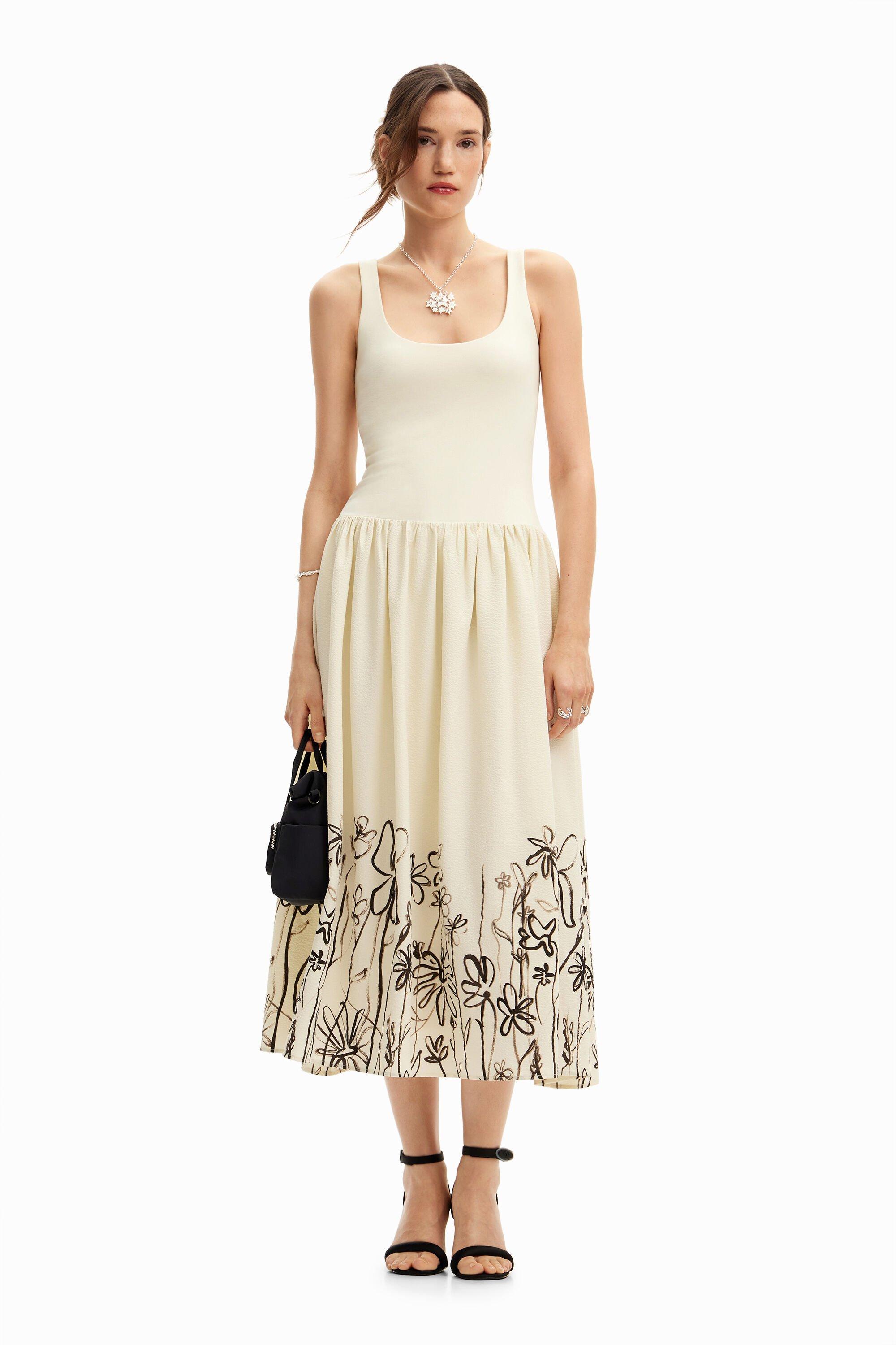 Floral flared midi dress by DESIGUAL