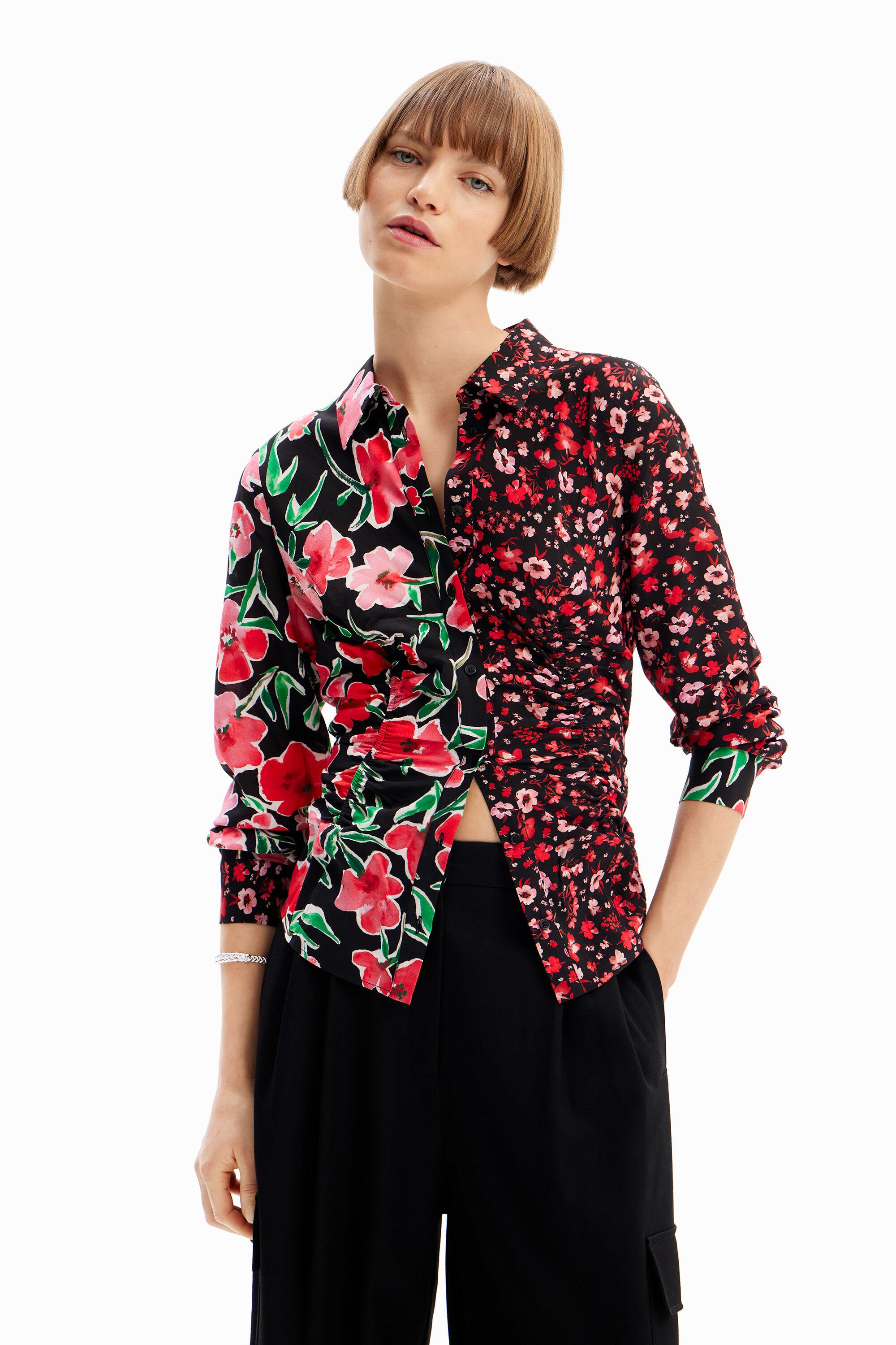 Floral gathered shirt by DESIGUAL