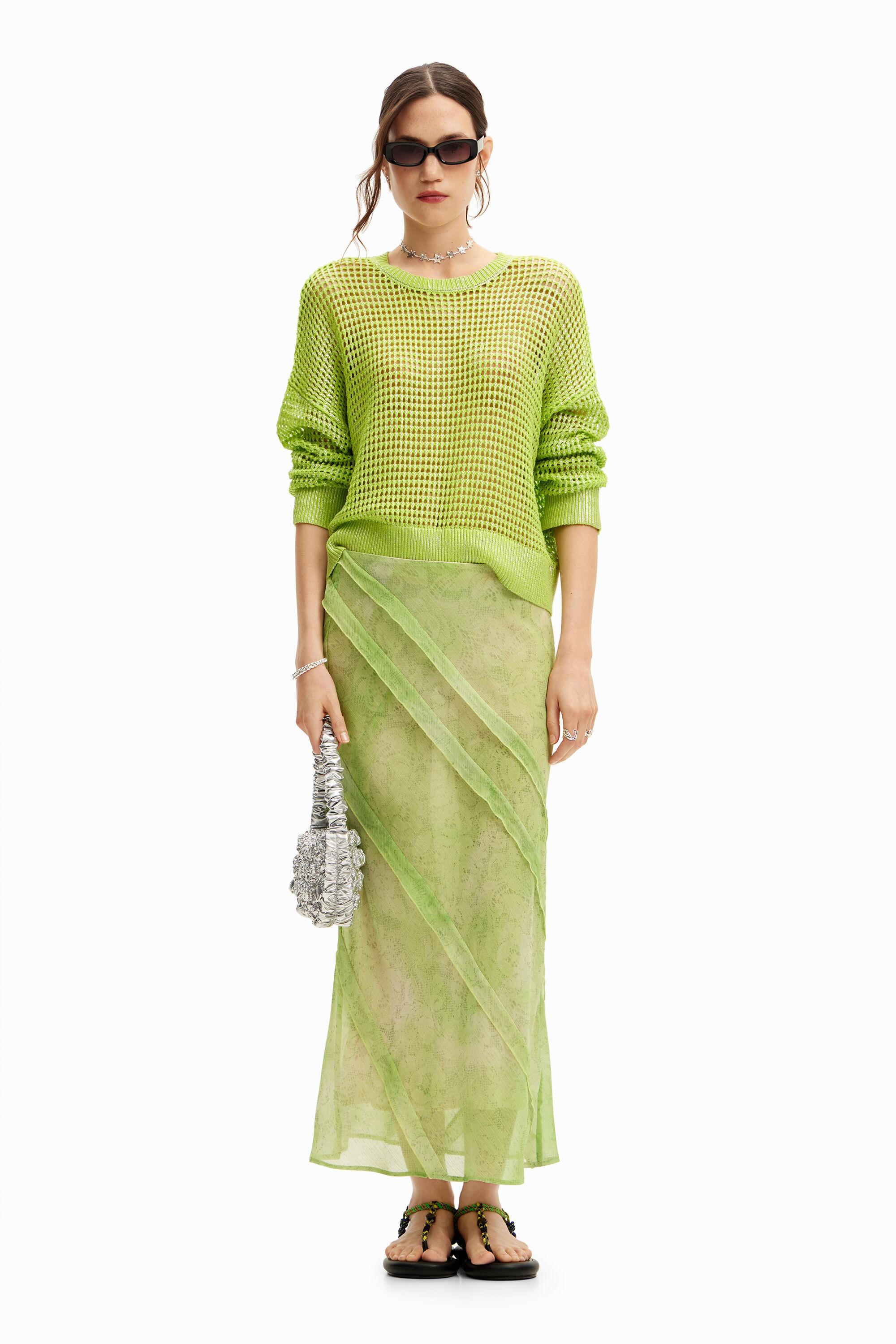 Floral lace midi skirt by DESIGUAL