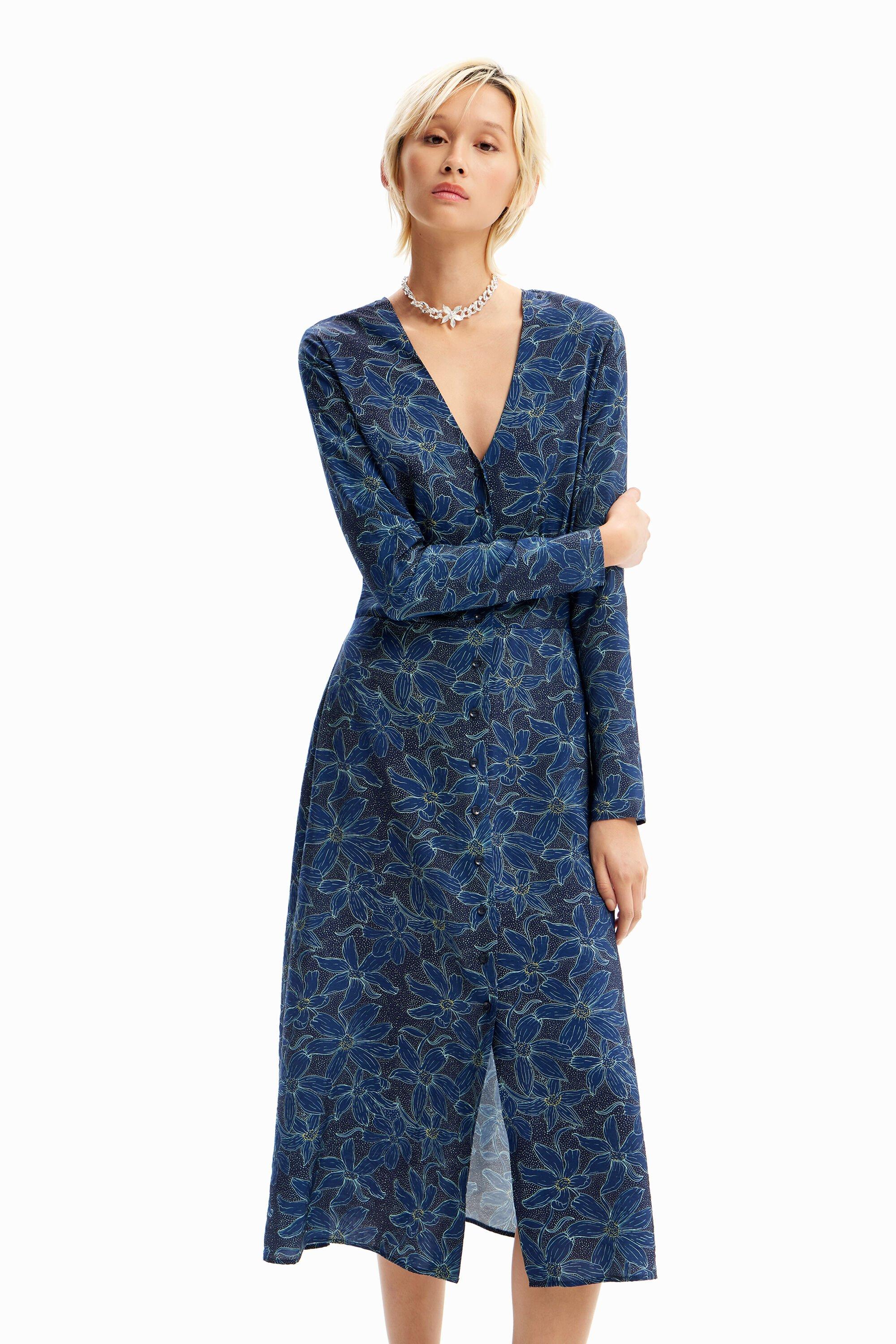 Floral midi shirt dress by DESIGUAL
