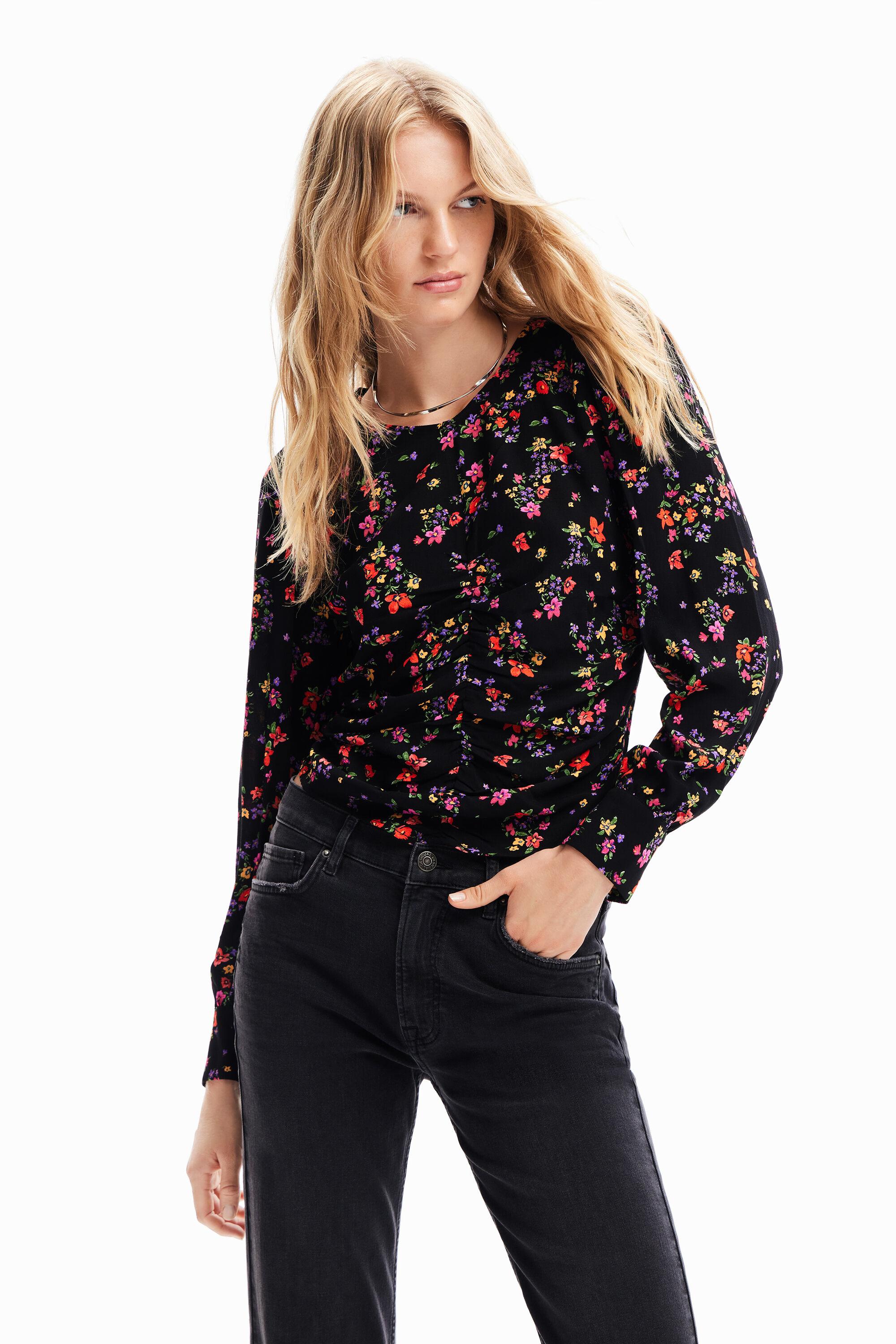Floral ruched blouse by DESIGUAL