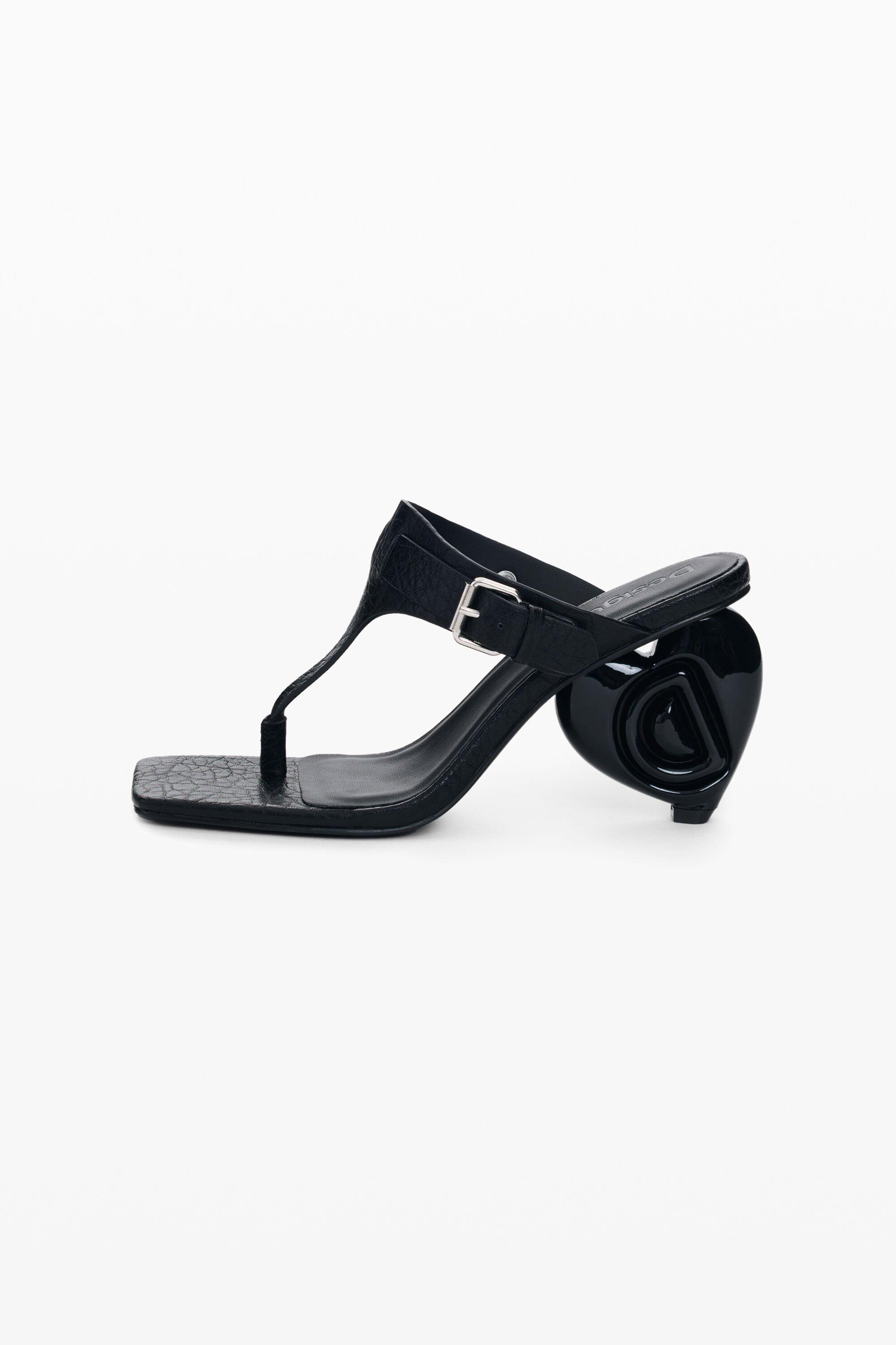Heeled sandal leather effect by DESIGUAL
