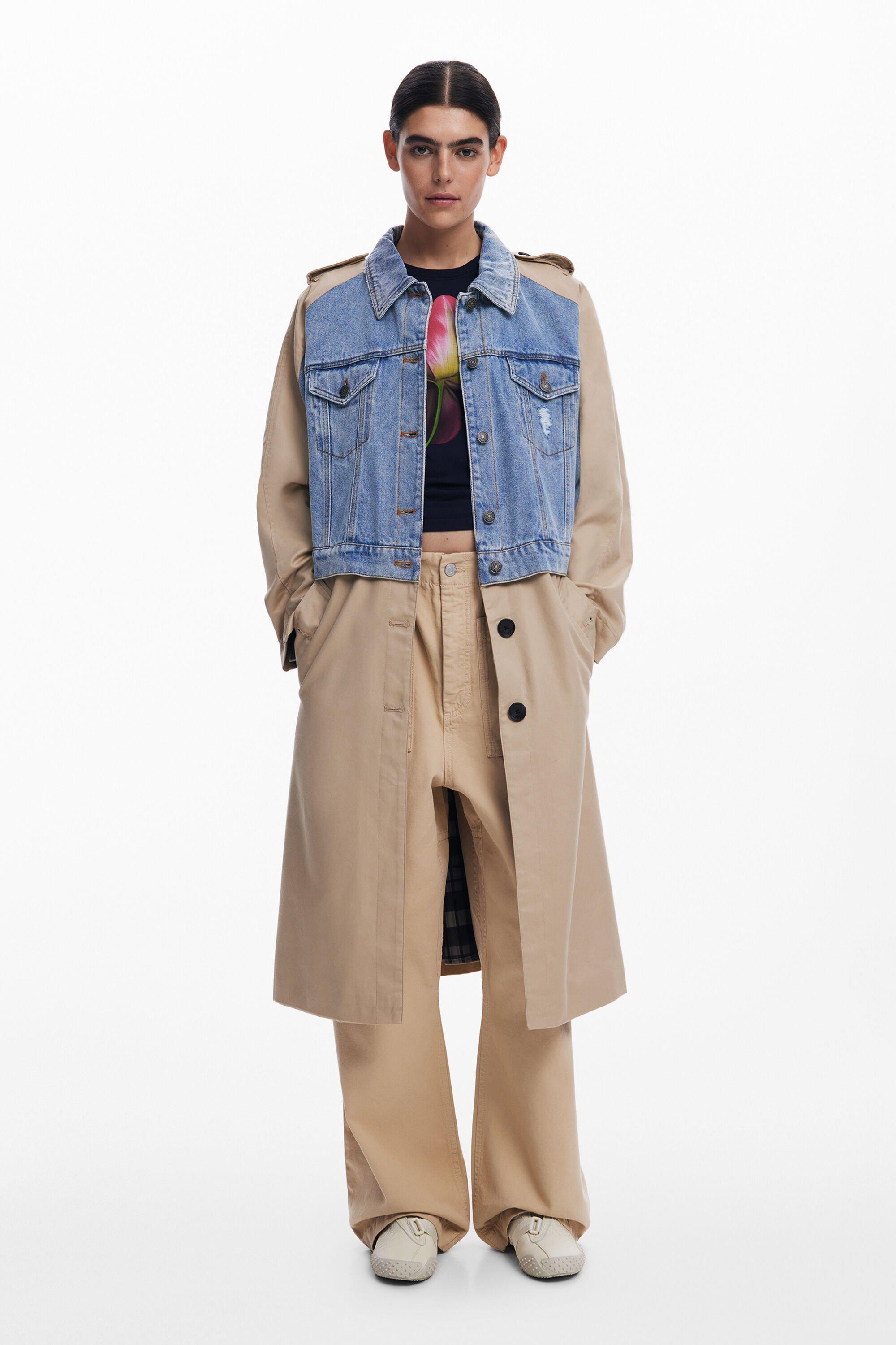 Hybrid denim trench coat by DESIGUAL