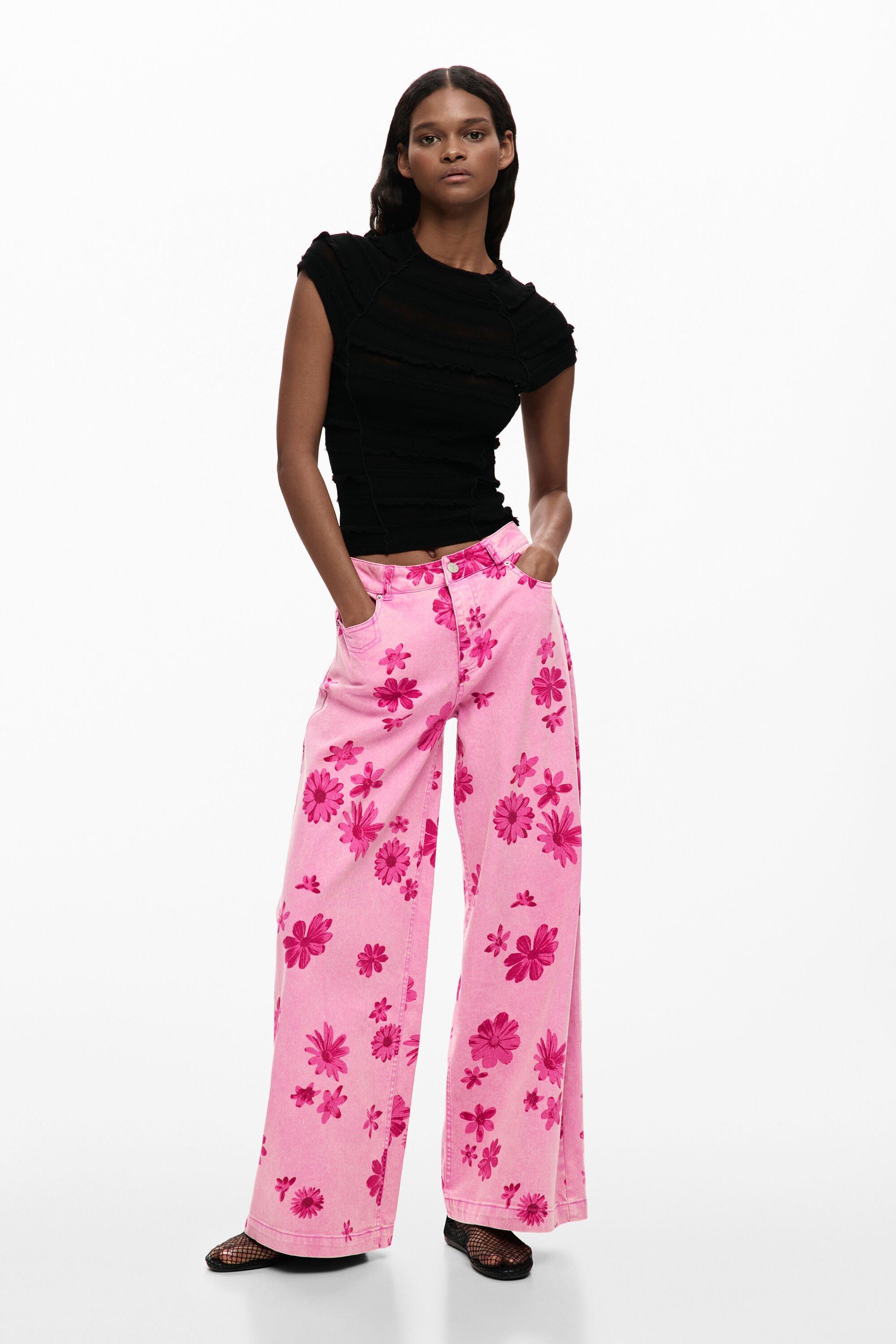 Jeans trousers flowers by DESIGUAL