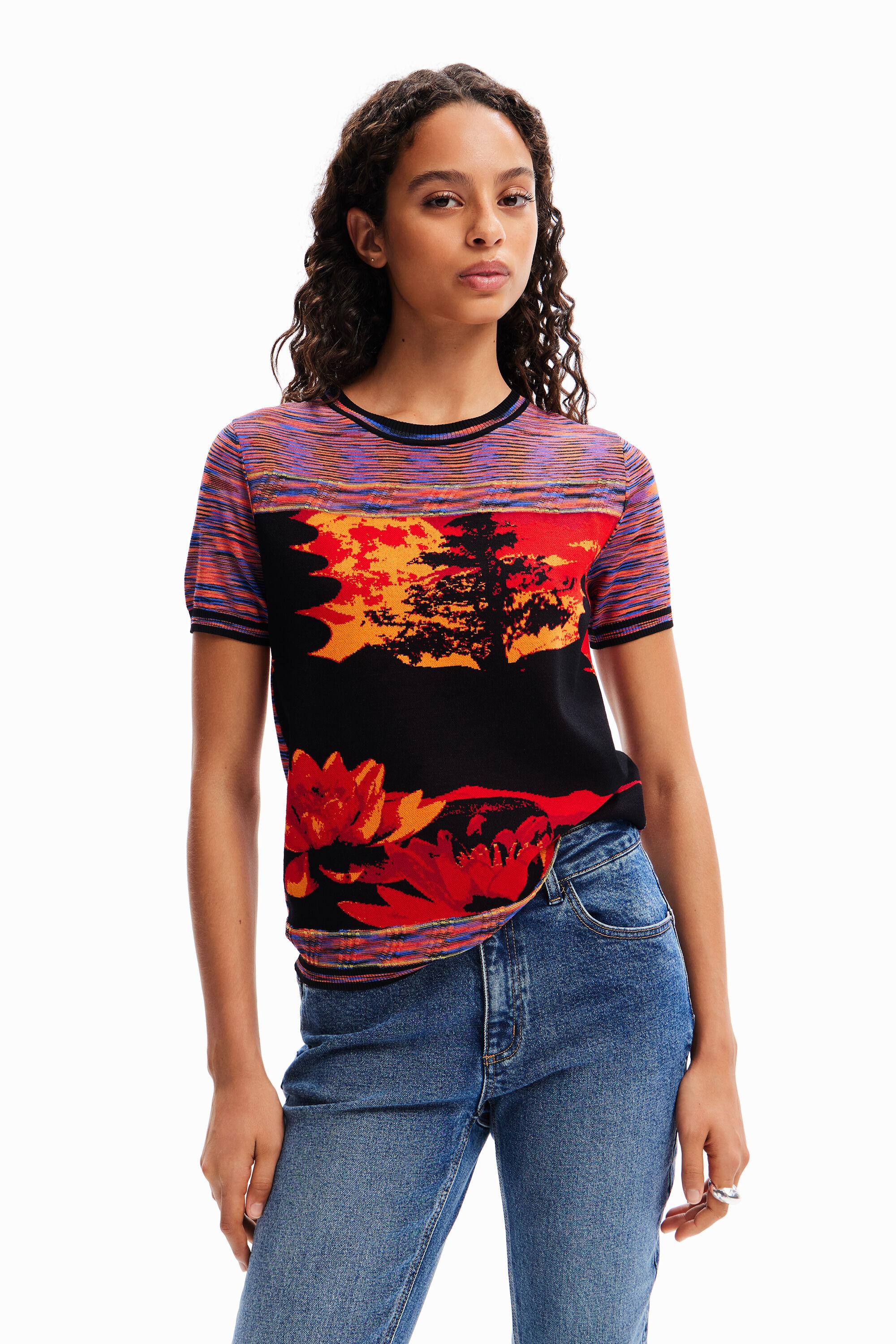 Knit landscape T-shirt by DESIGUAL