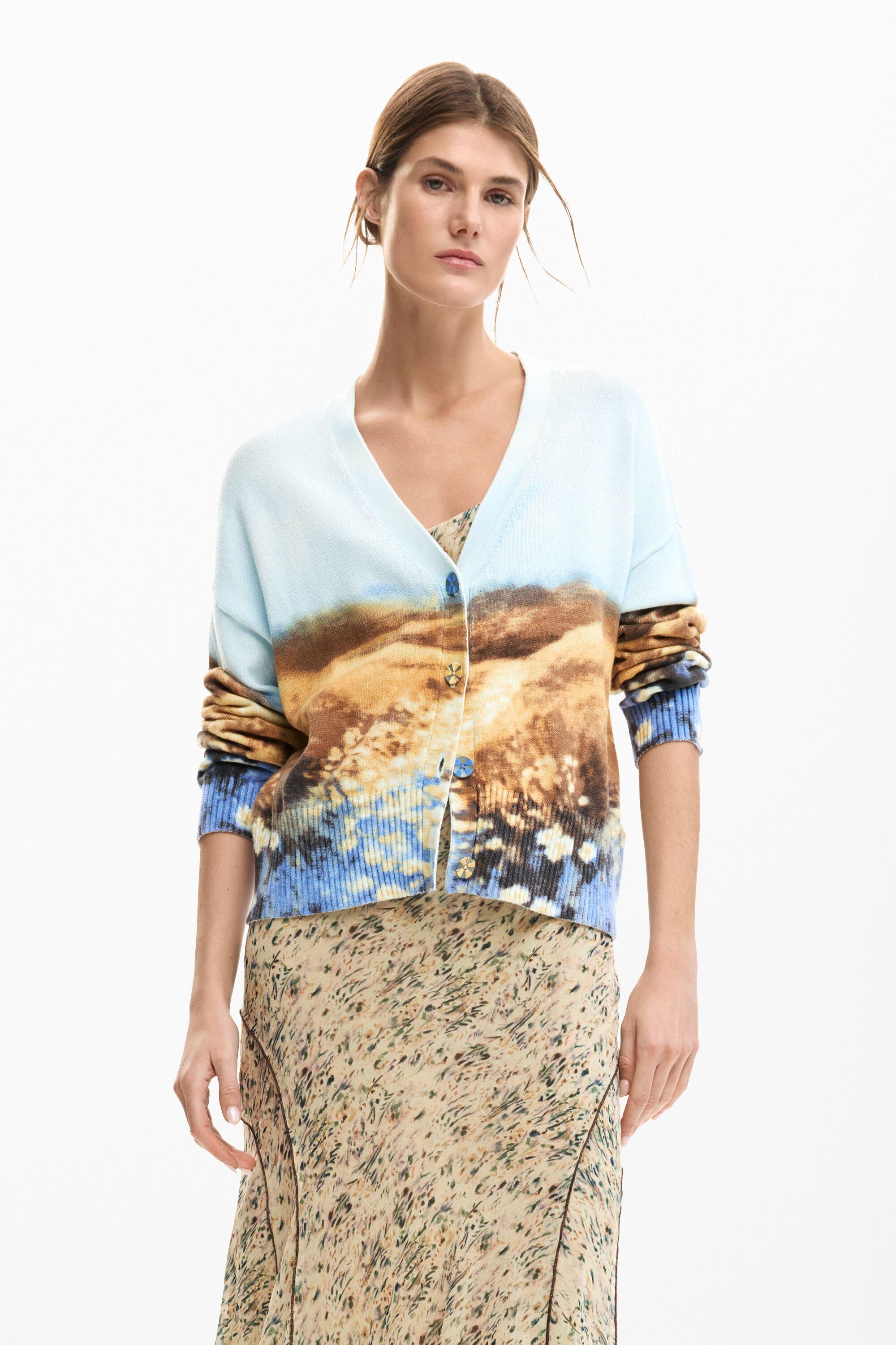 Landscape Cardigan Sweater by DESIGUAL