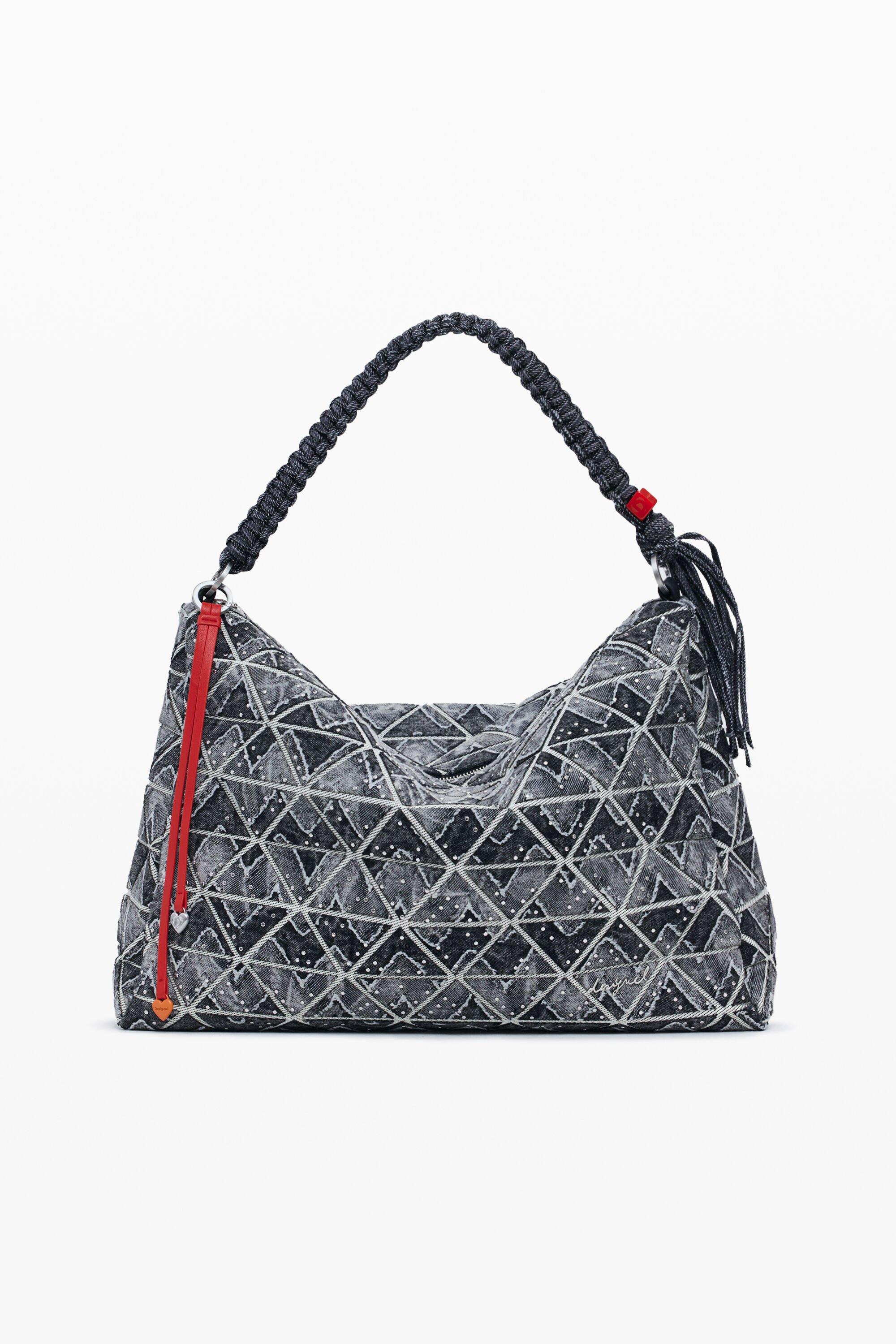 Large denim zig zag bag by DESIGUAL