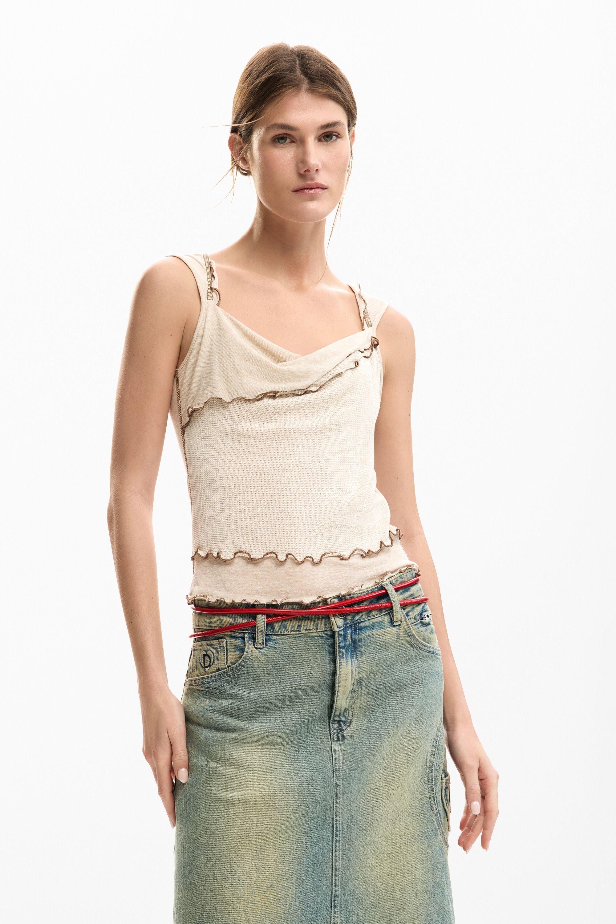 Layered Trimmed T-shirt by DESIGUAL
