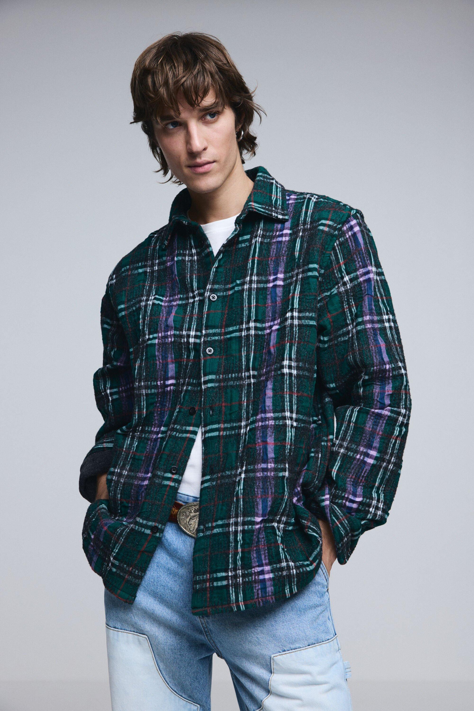 Long-Sleeve Check Overshirt by DESIGUAL