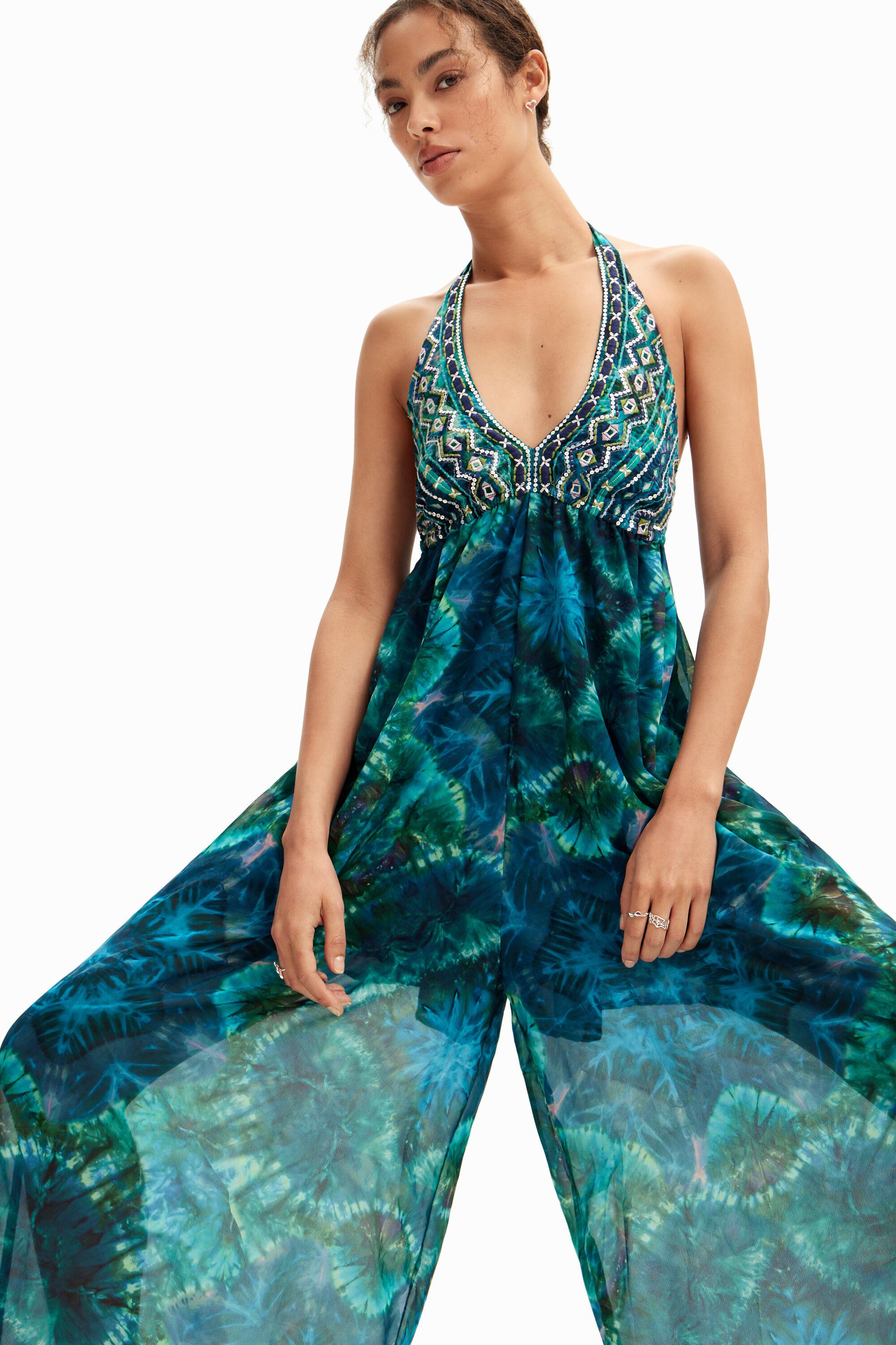 Long arty tie-dye dress by DESIGUAL