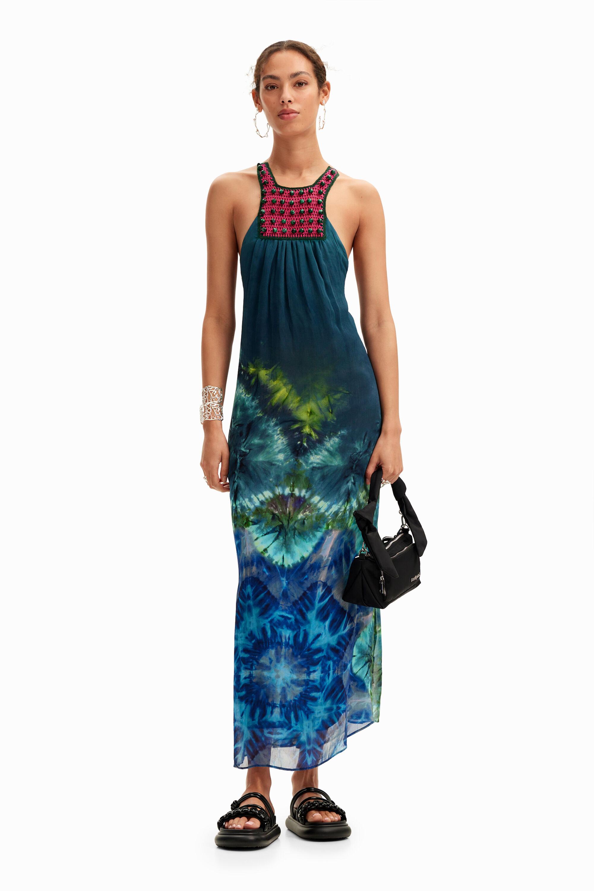 Long arty tie-dye dress by DESIGUAL
