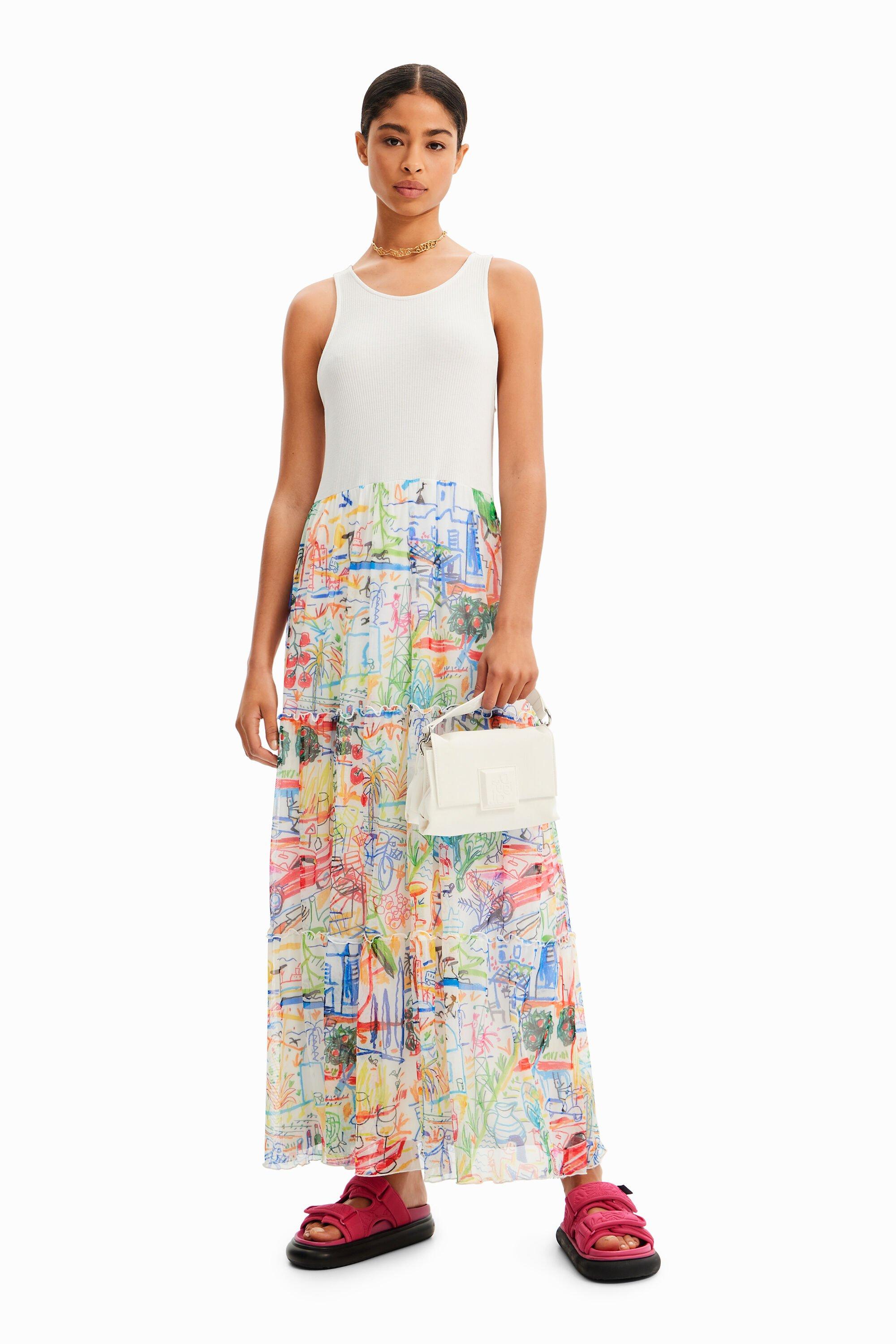 Long combination tulle dress by DESIGUAL