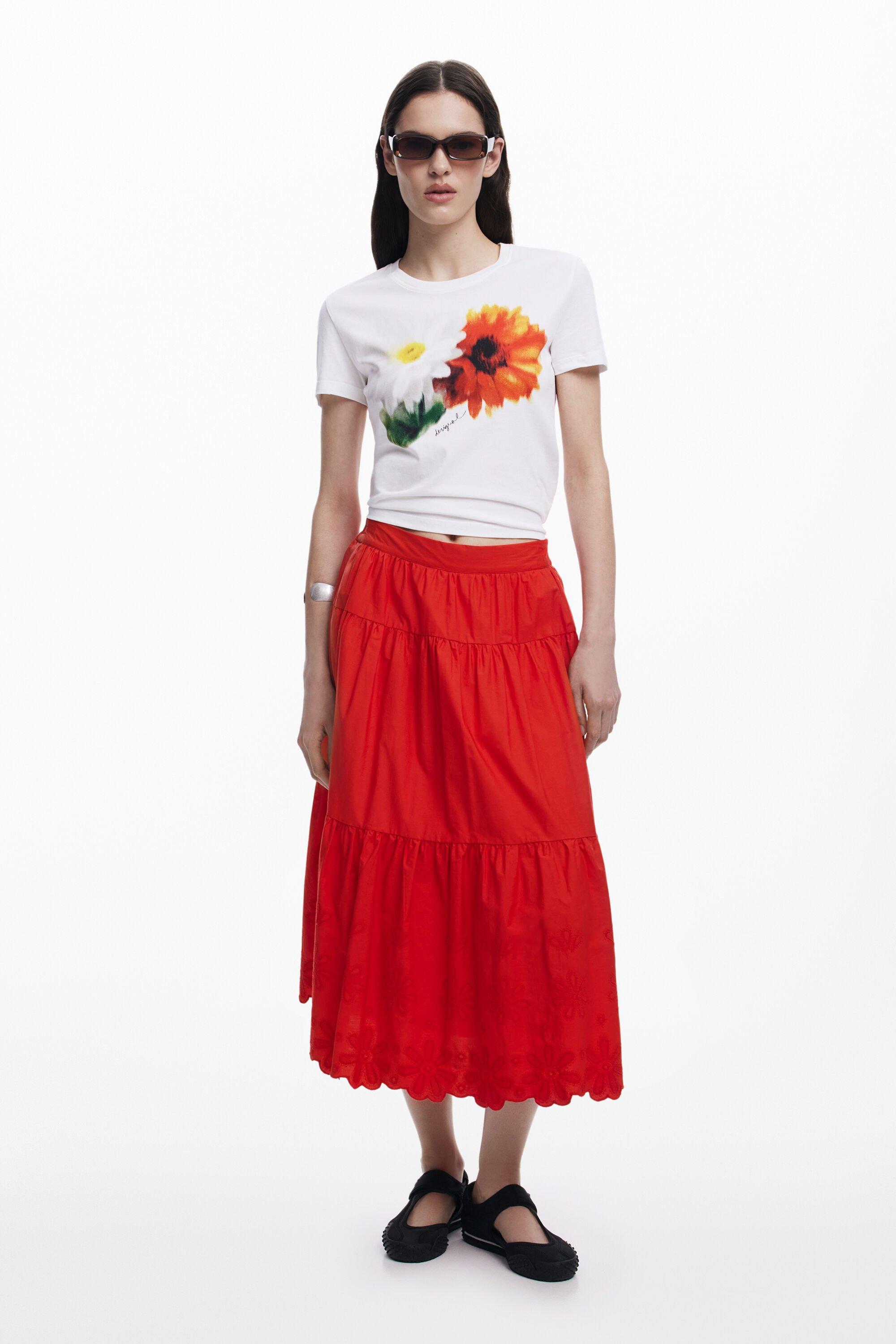 Long embroidered skirt by DESIGUAL