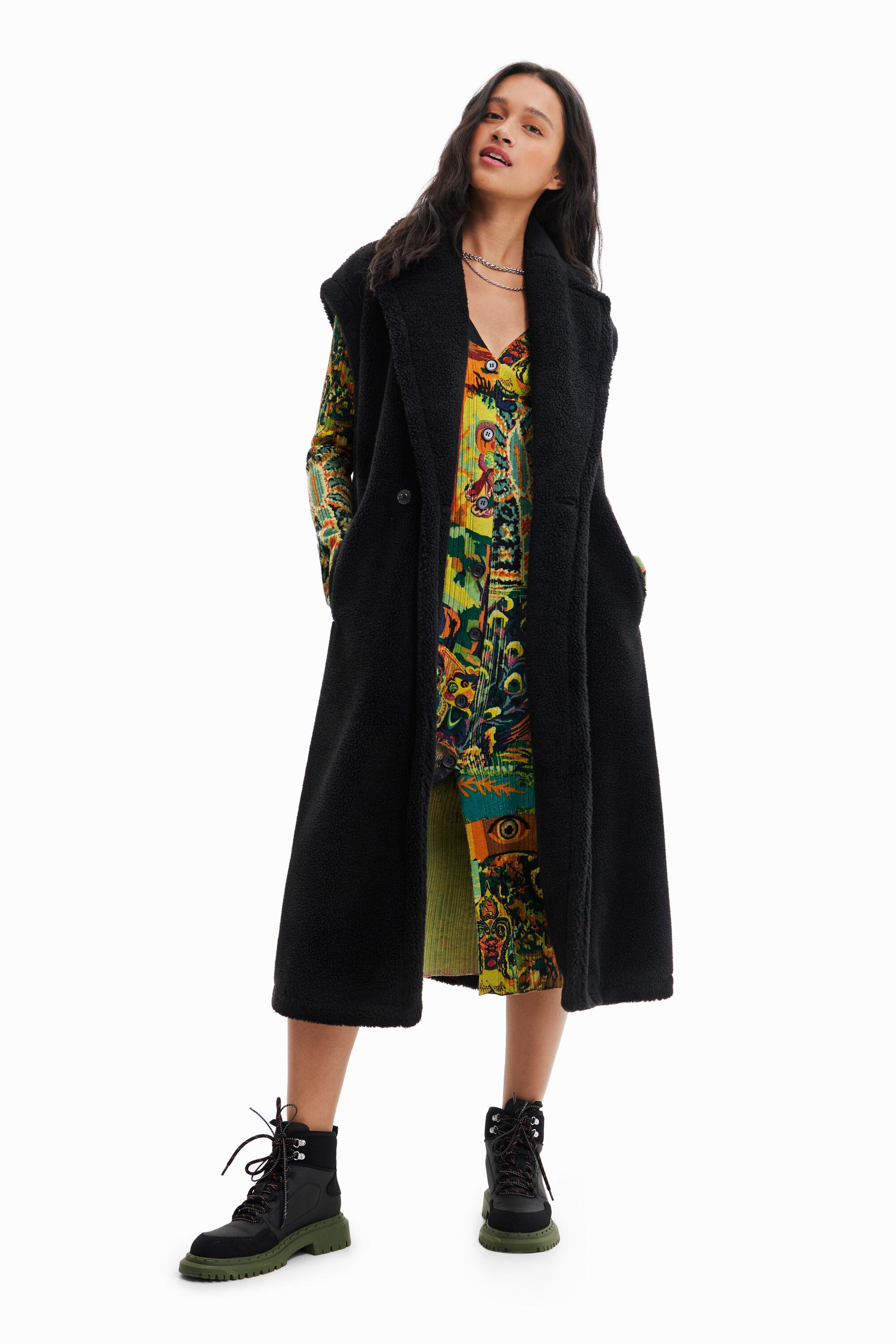 Long fleece gilet by DESIGUAL