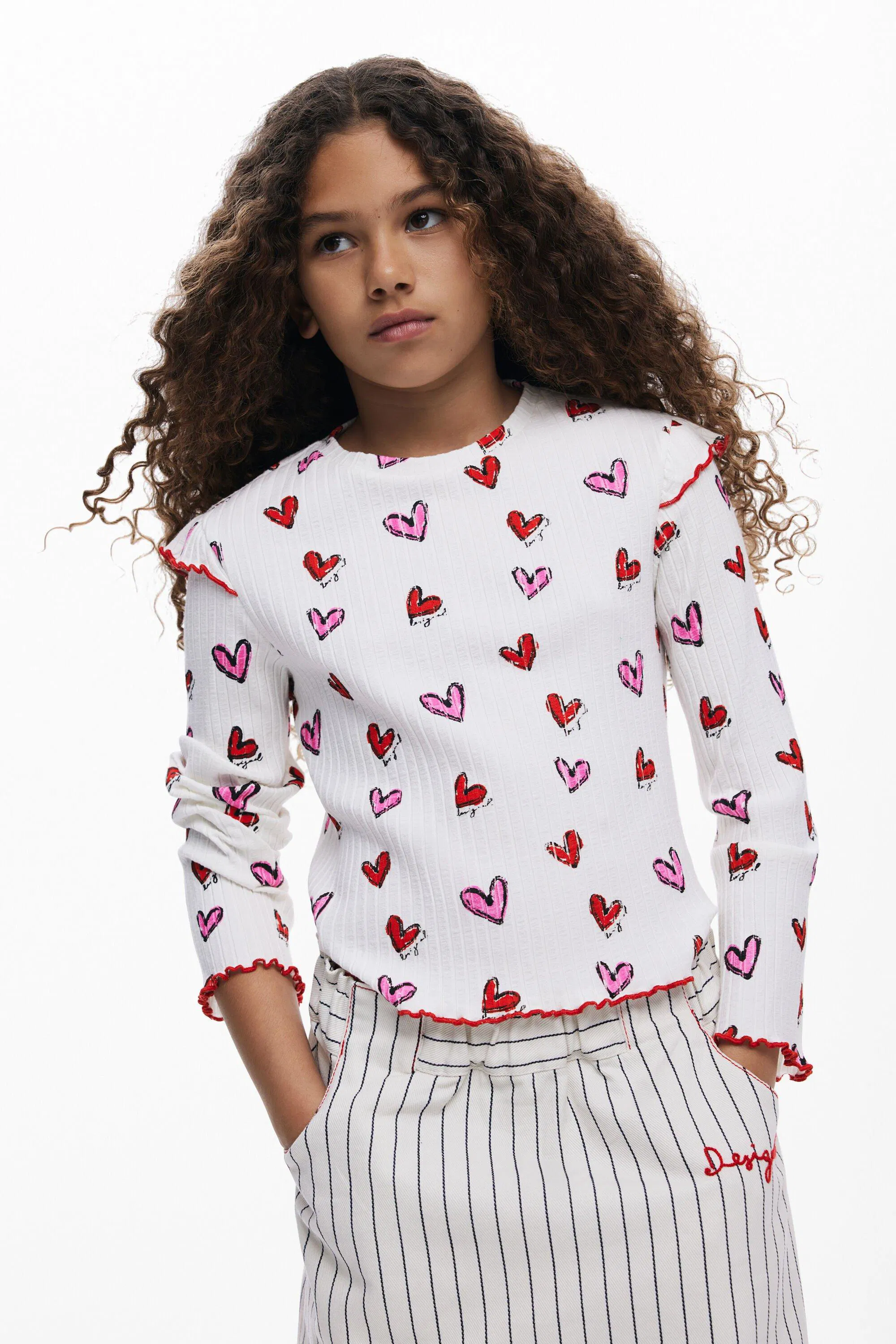 Long-sleeve T-shirt with hearts by DESIGUAL