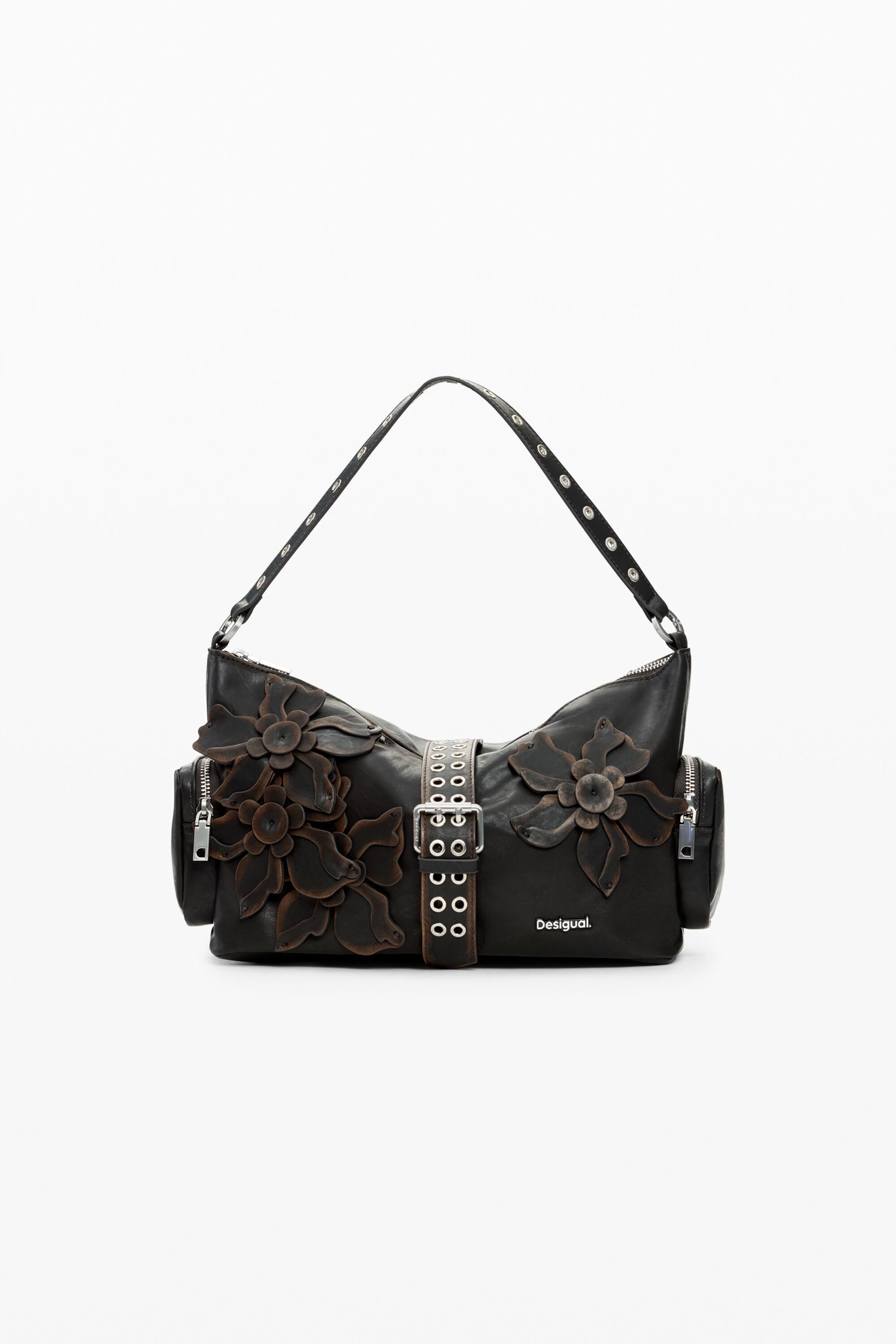 Medium bag with flower appliqués by DESIGUAL