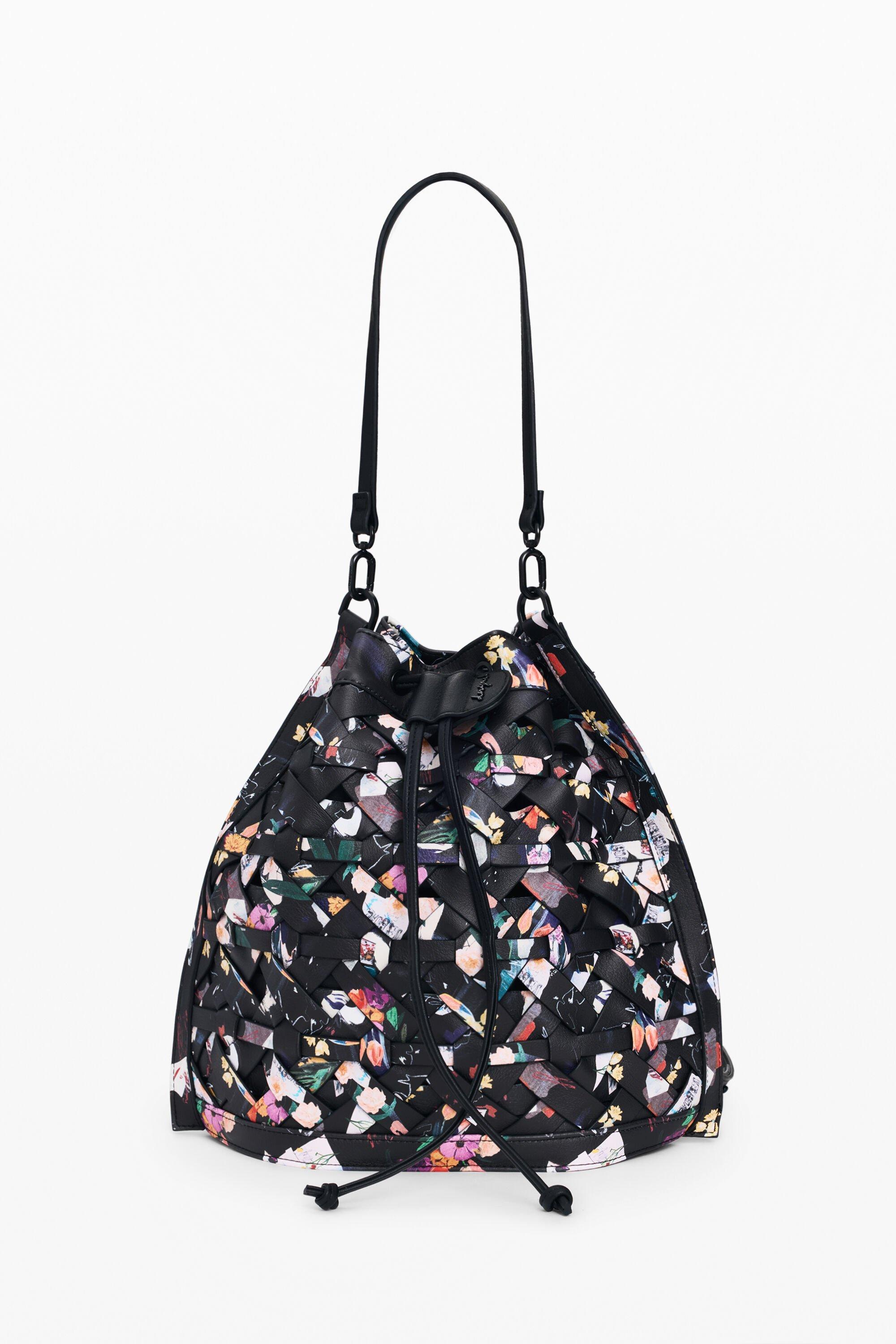 Medium braided floral backpack by DESIGUAL