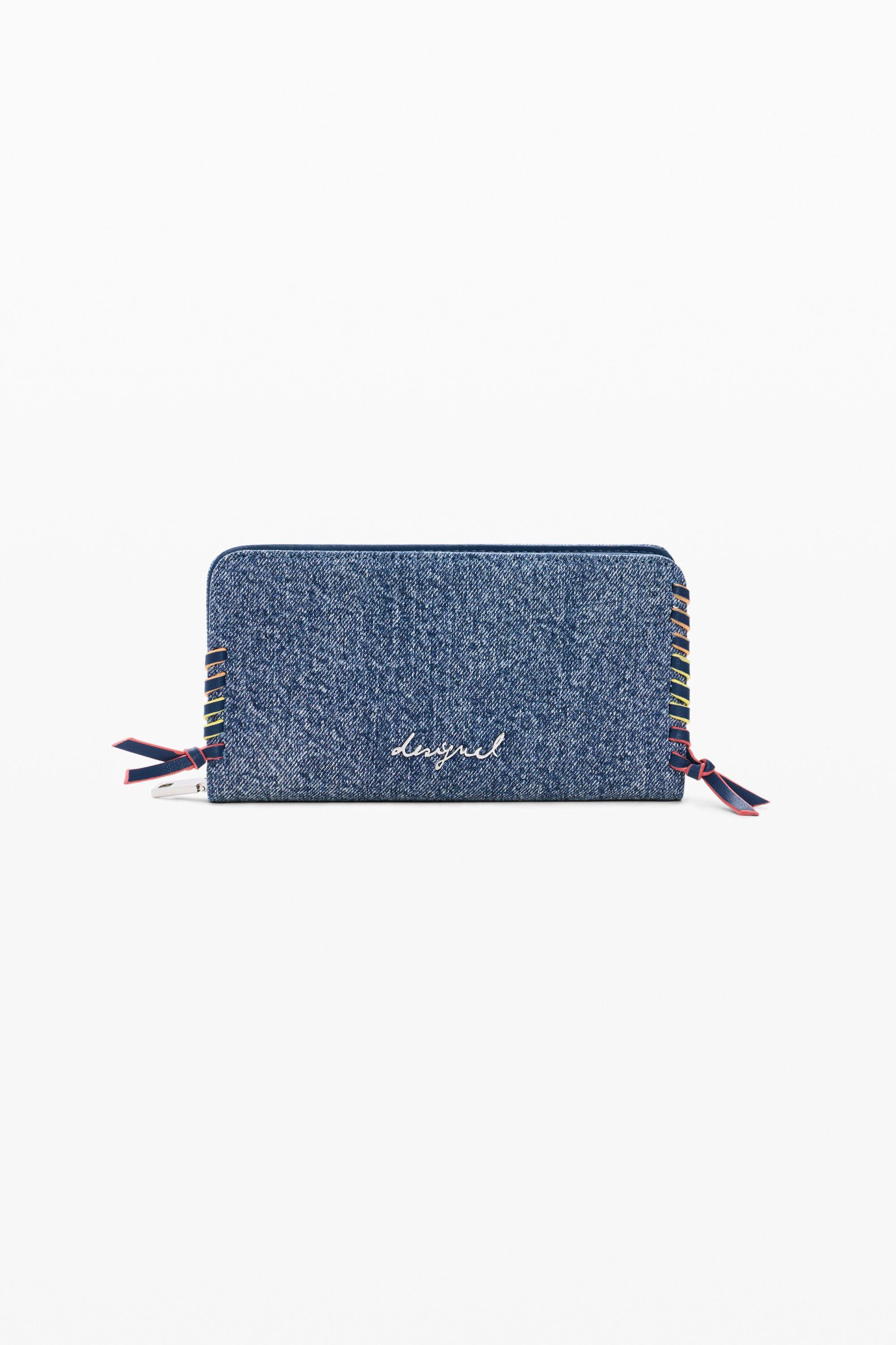 Medium denim heart wallet by DESIGUAL