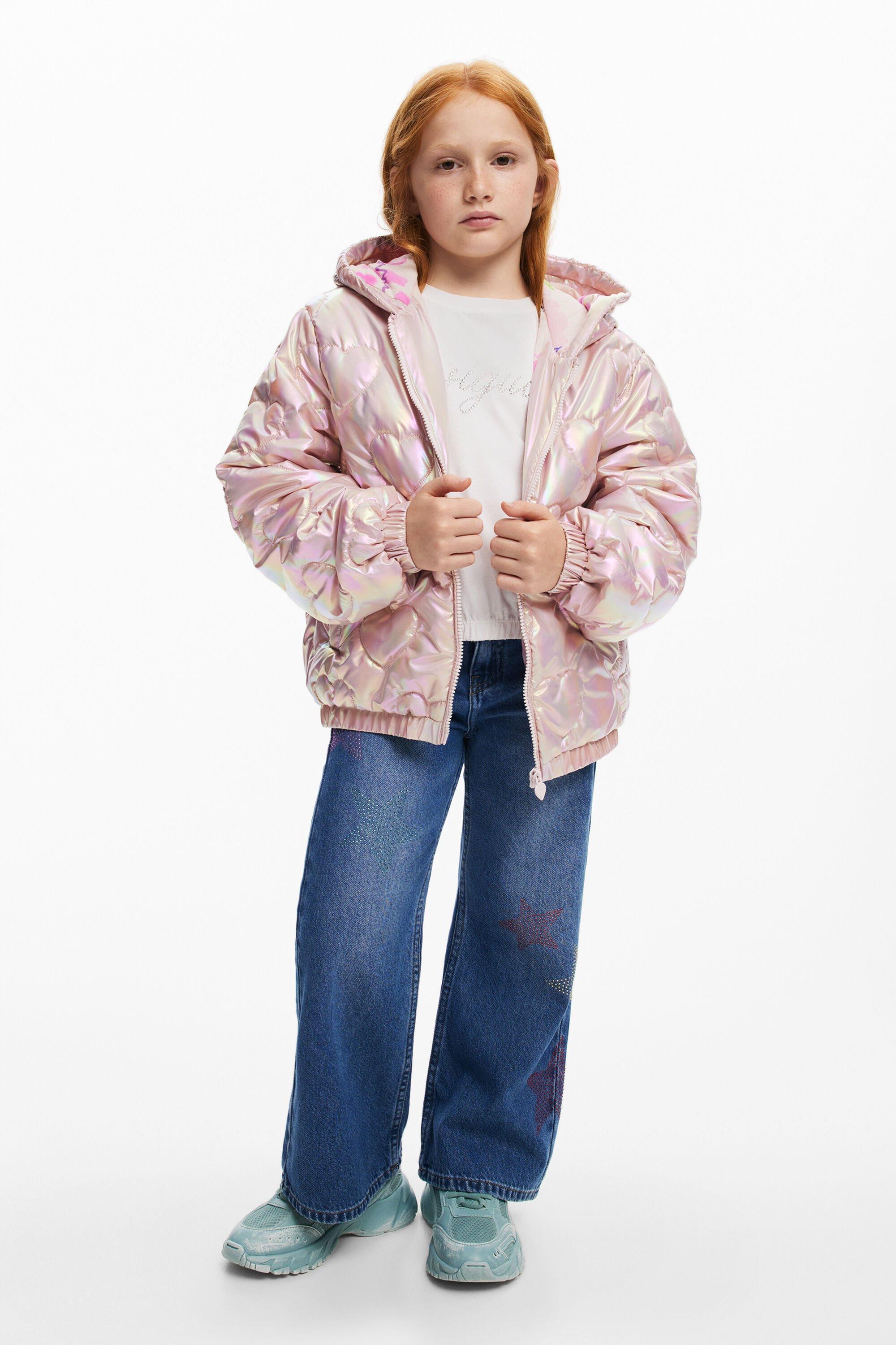 Metallic quilted coat by DESIGUAL