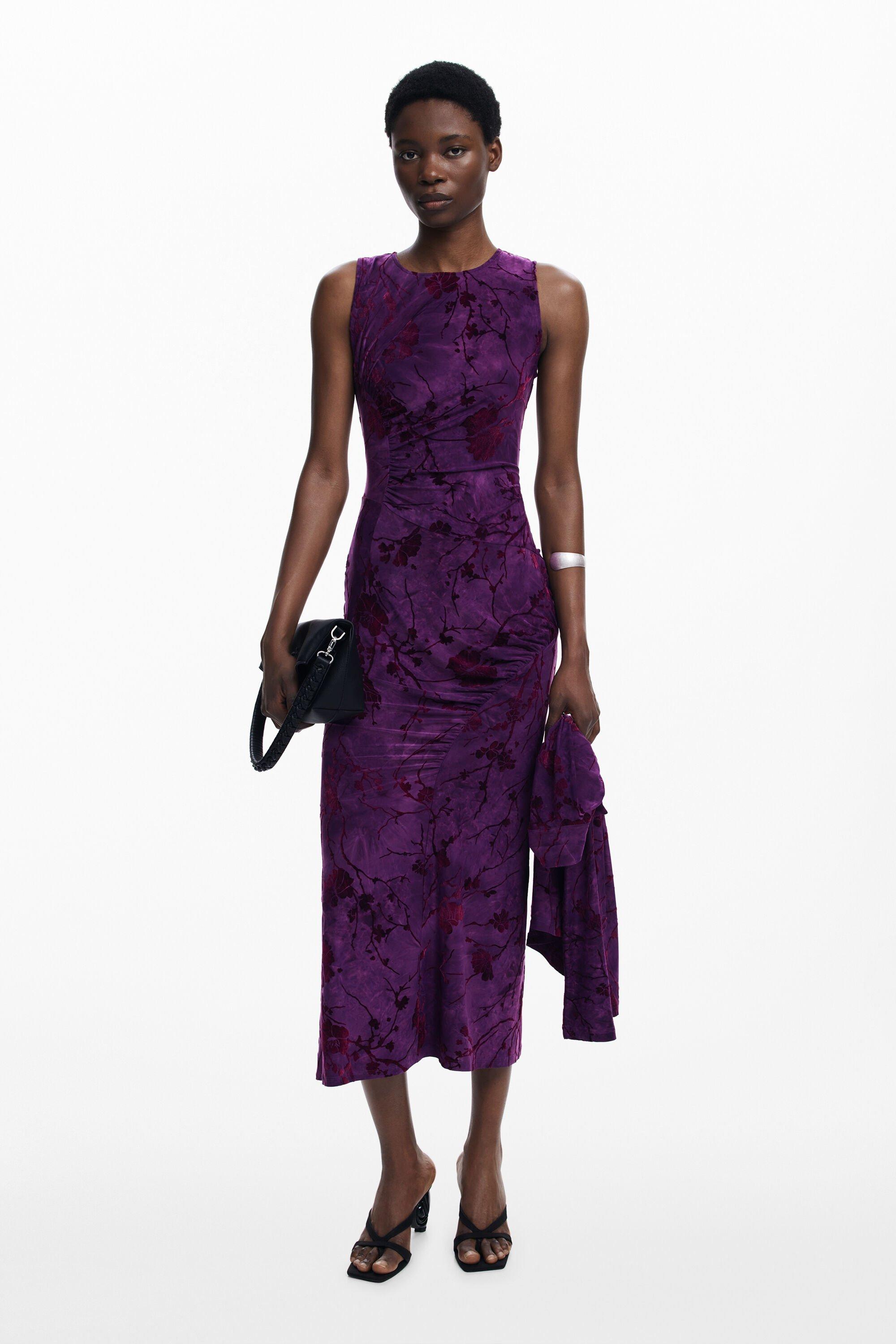 Midi flocked dress by DESIGUAL