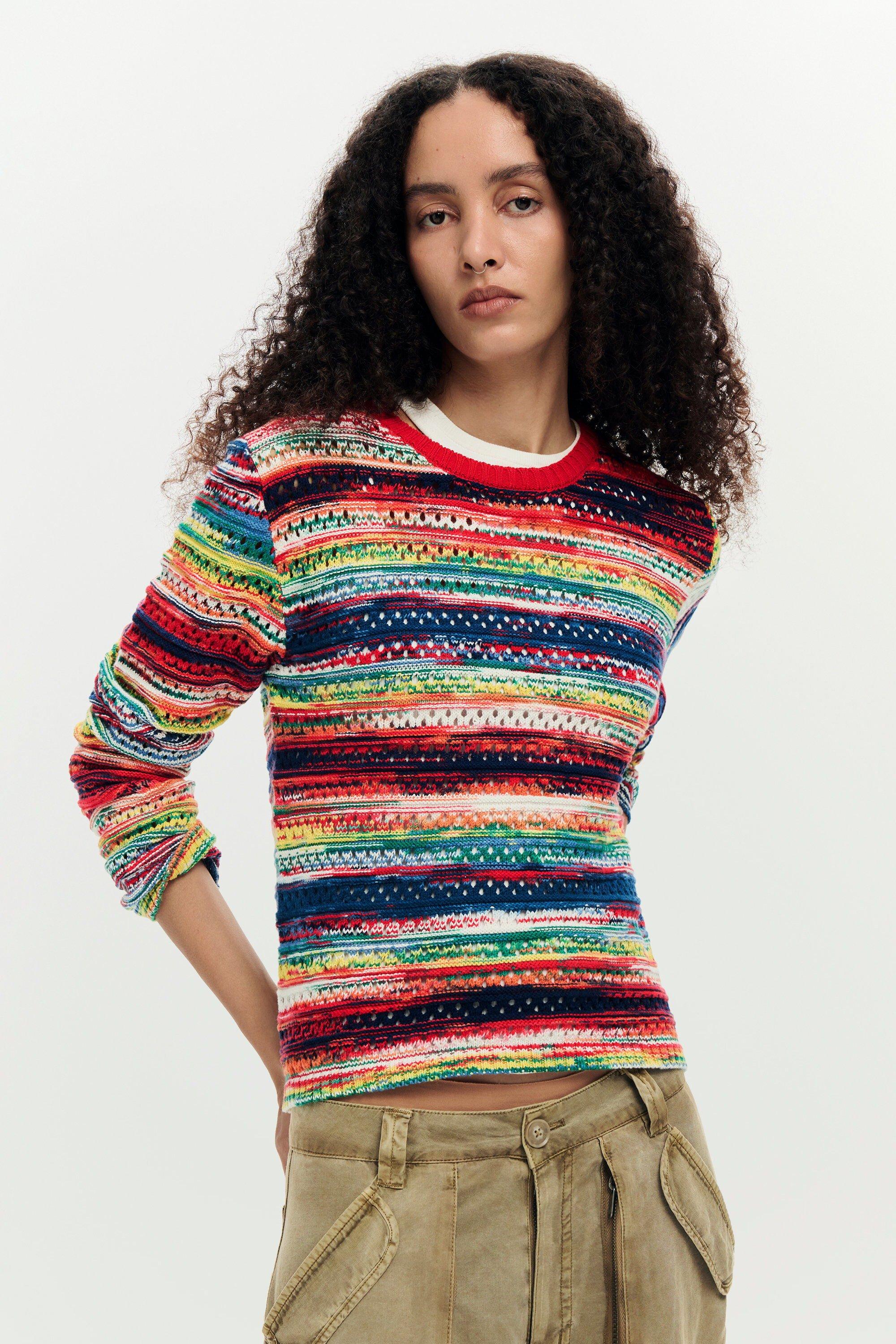 Multicolored mottled sweater by DESIGUAL