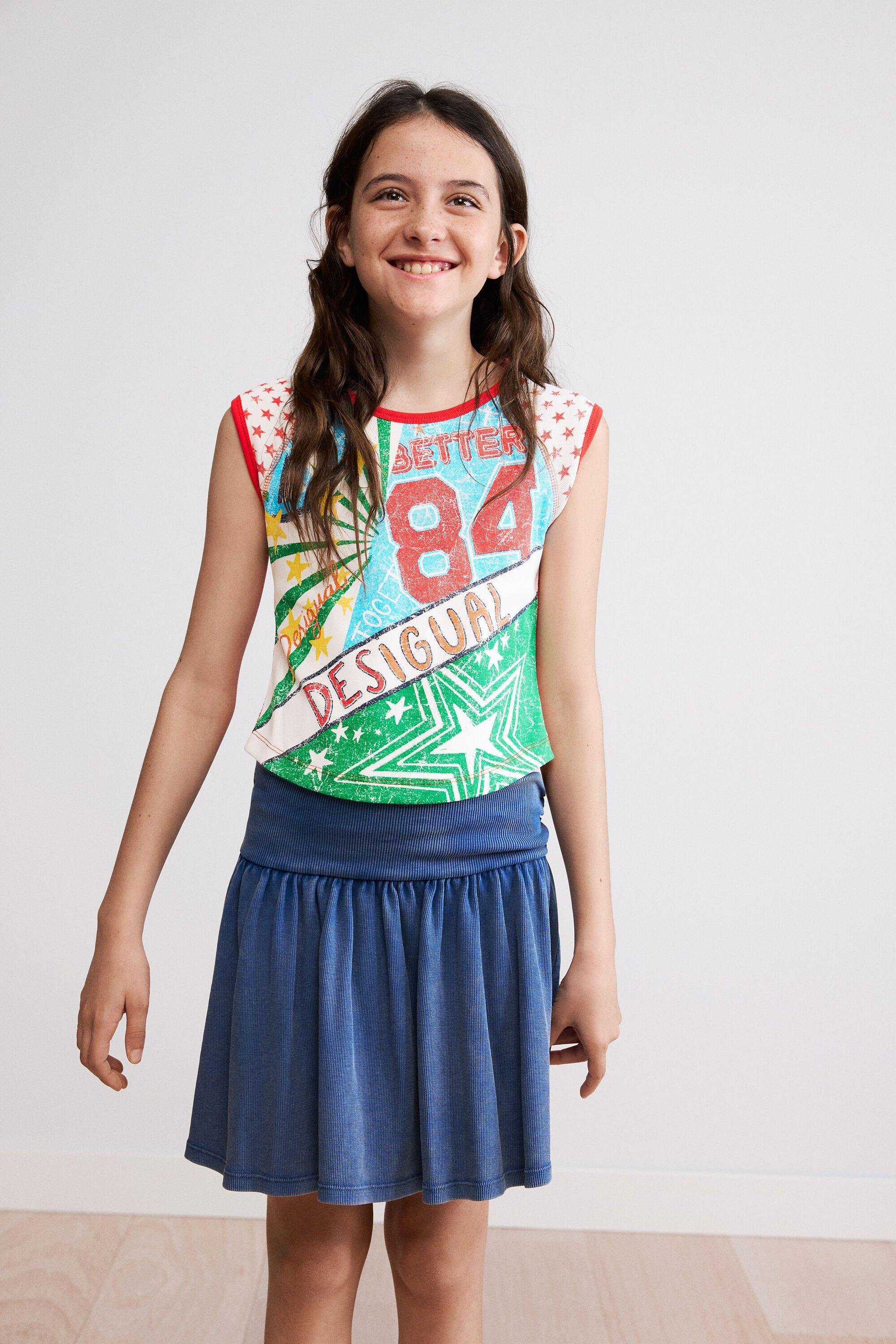 Multicolored printed T-shirt by DESIGUAL